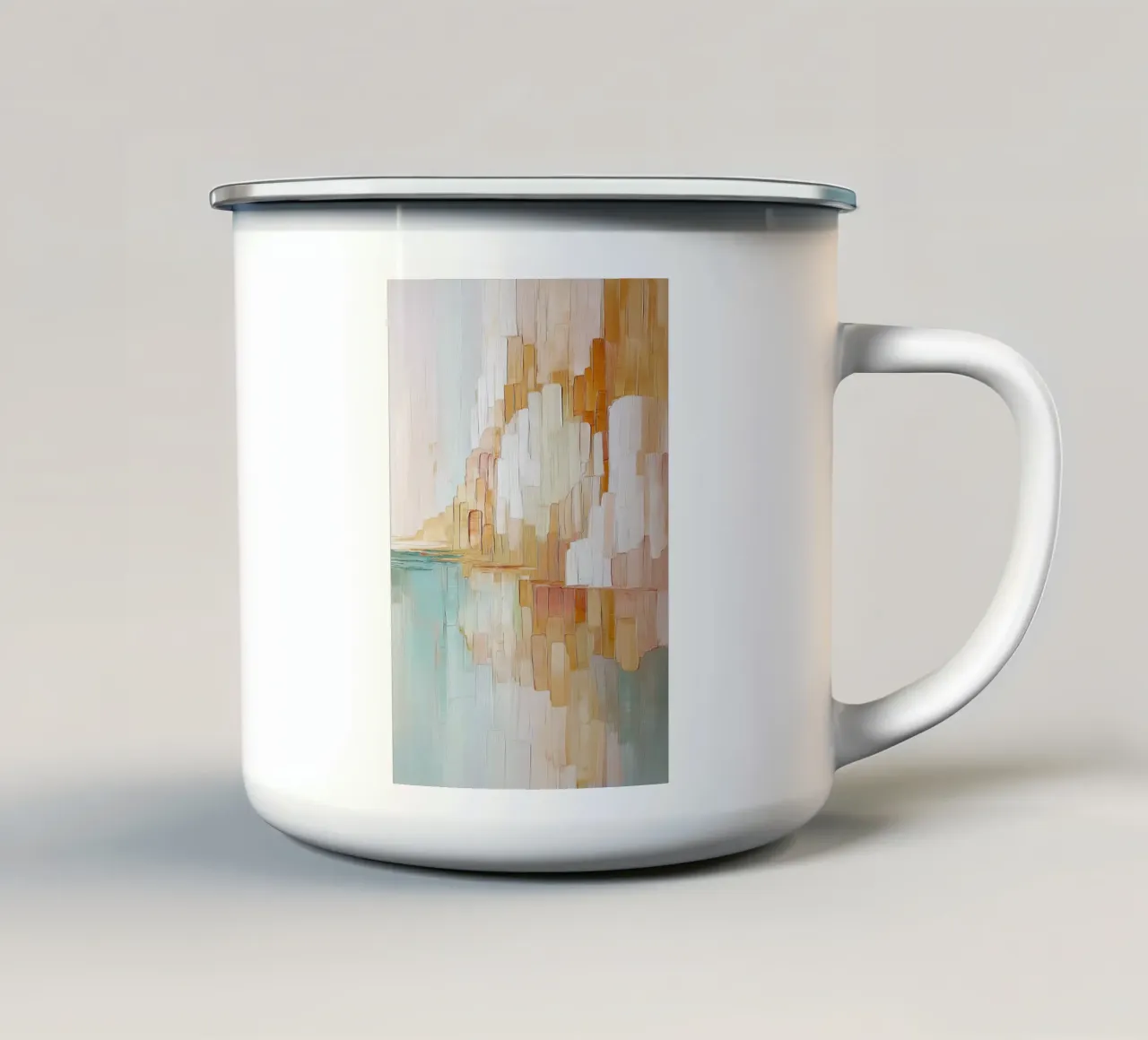 Abstract landschap emaille mok van Imagine