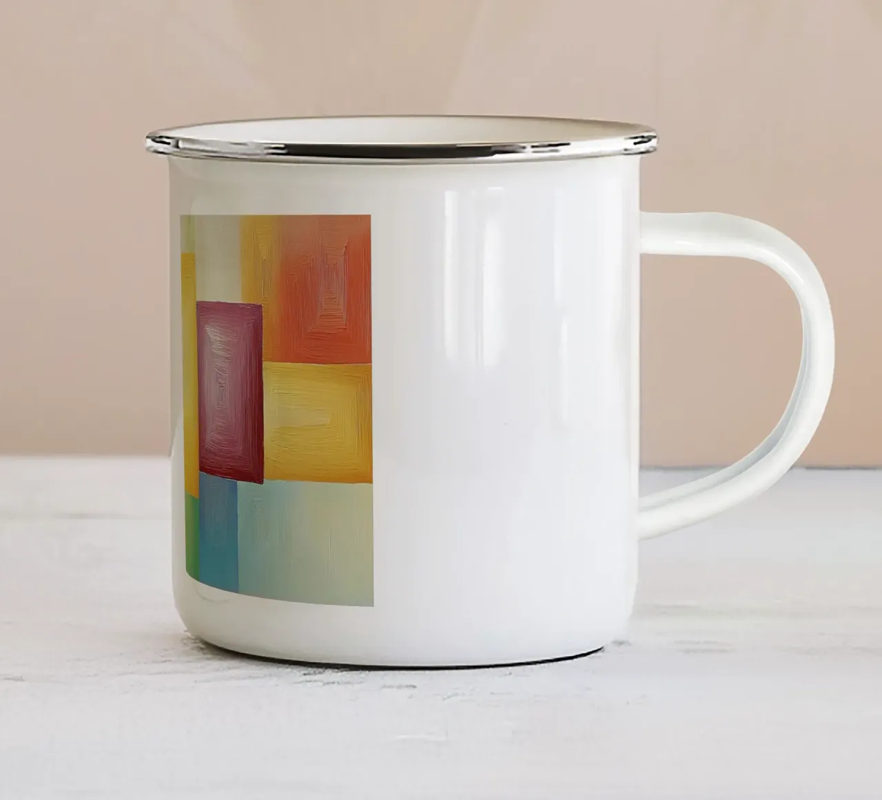 Rettangolo colorato astratto tazza in smalto da Imagine