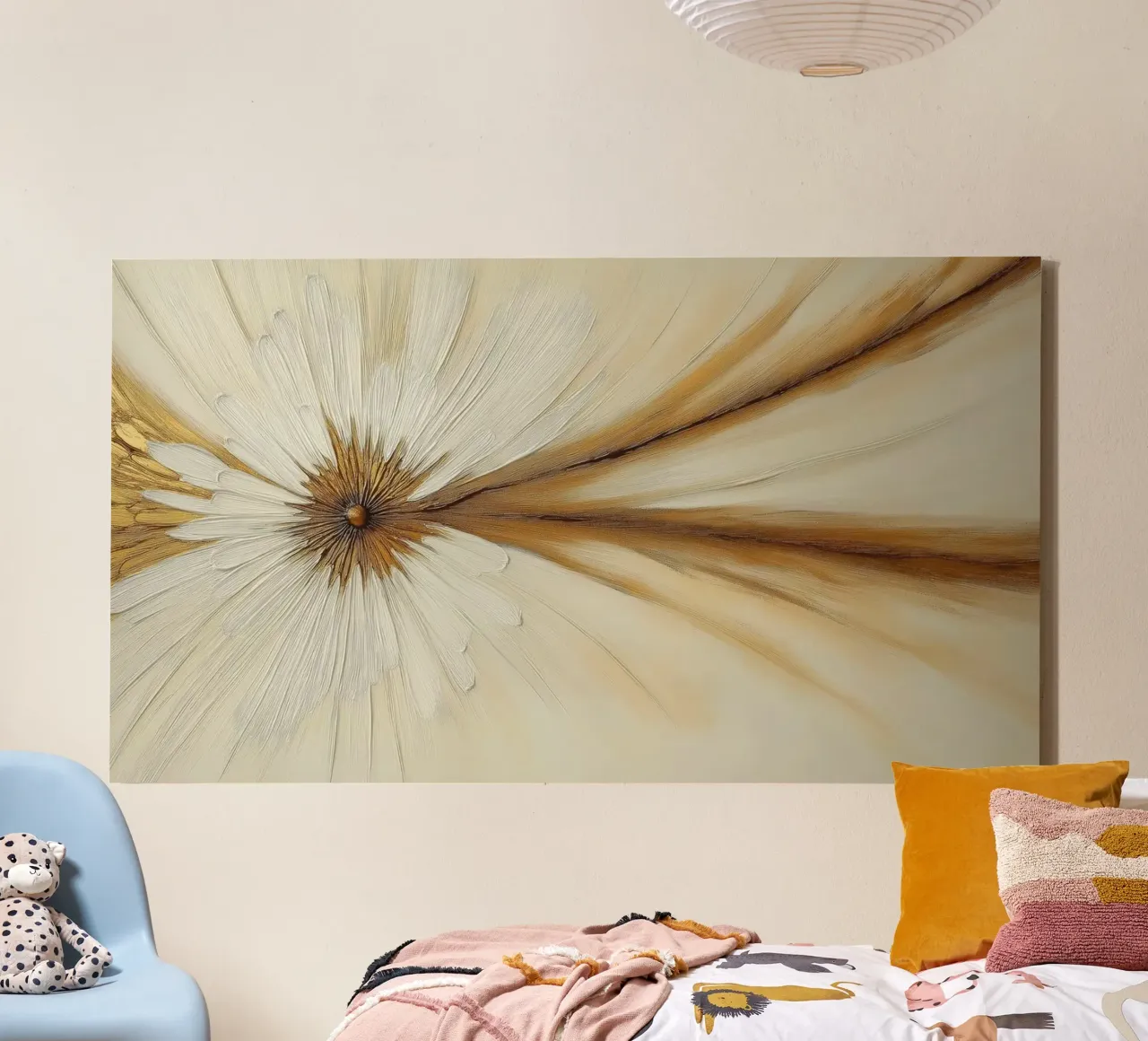 Abstract organic forms canvas with Floater frame by Imagine