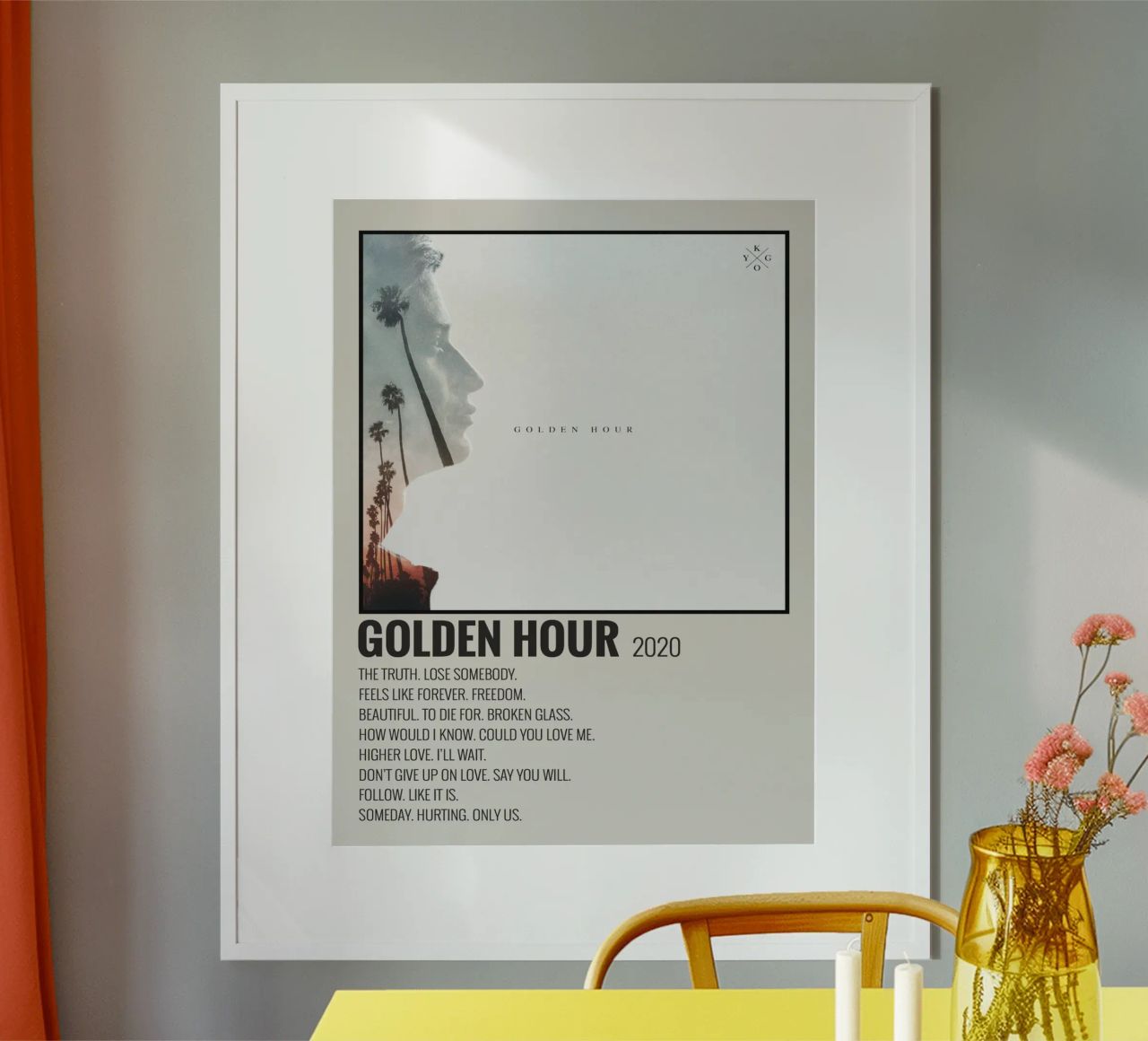 GOLDEN HOUR 2020 poster con telaio in legno da SoundStudio