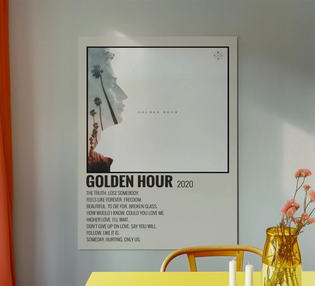 GOLDEN HOUR 2020 poster con telaio in legno da SoundStudio