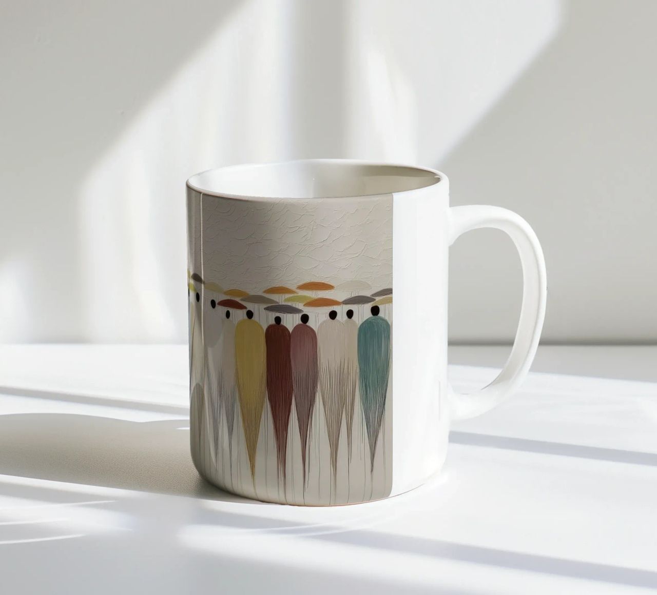 Persone astratte con un ombrello tazza in ceramica da Imagine