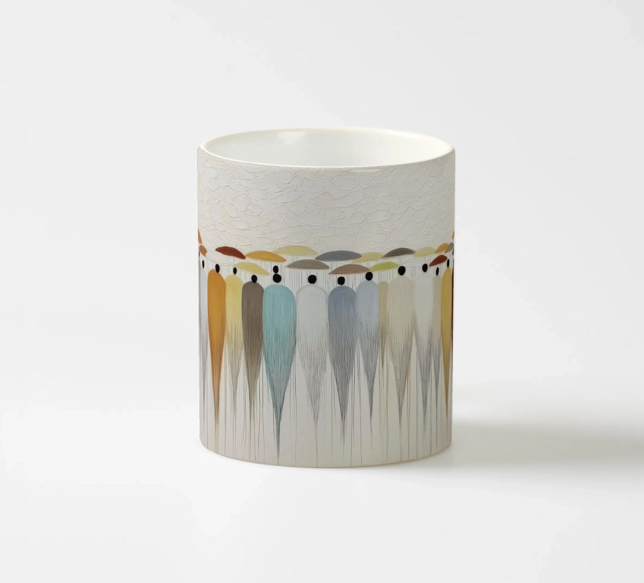 Persone astratte con un ombrello tazza in ceramica da Imagine