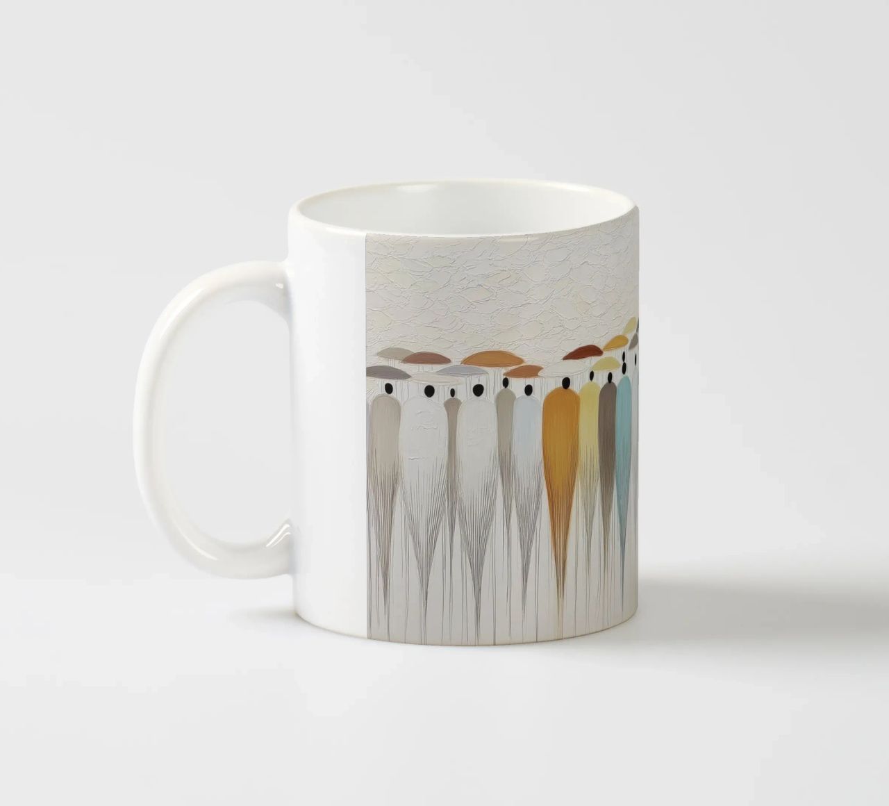 Persone astratte con un ombrello tazza in ceramica da Imagine
