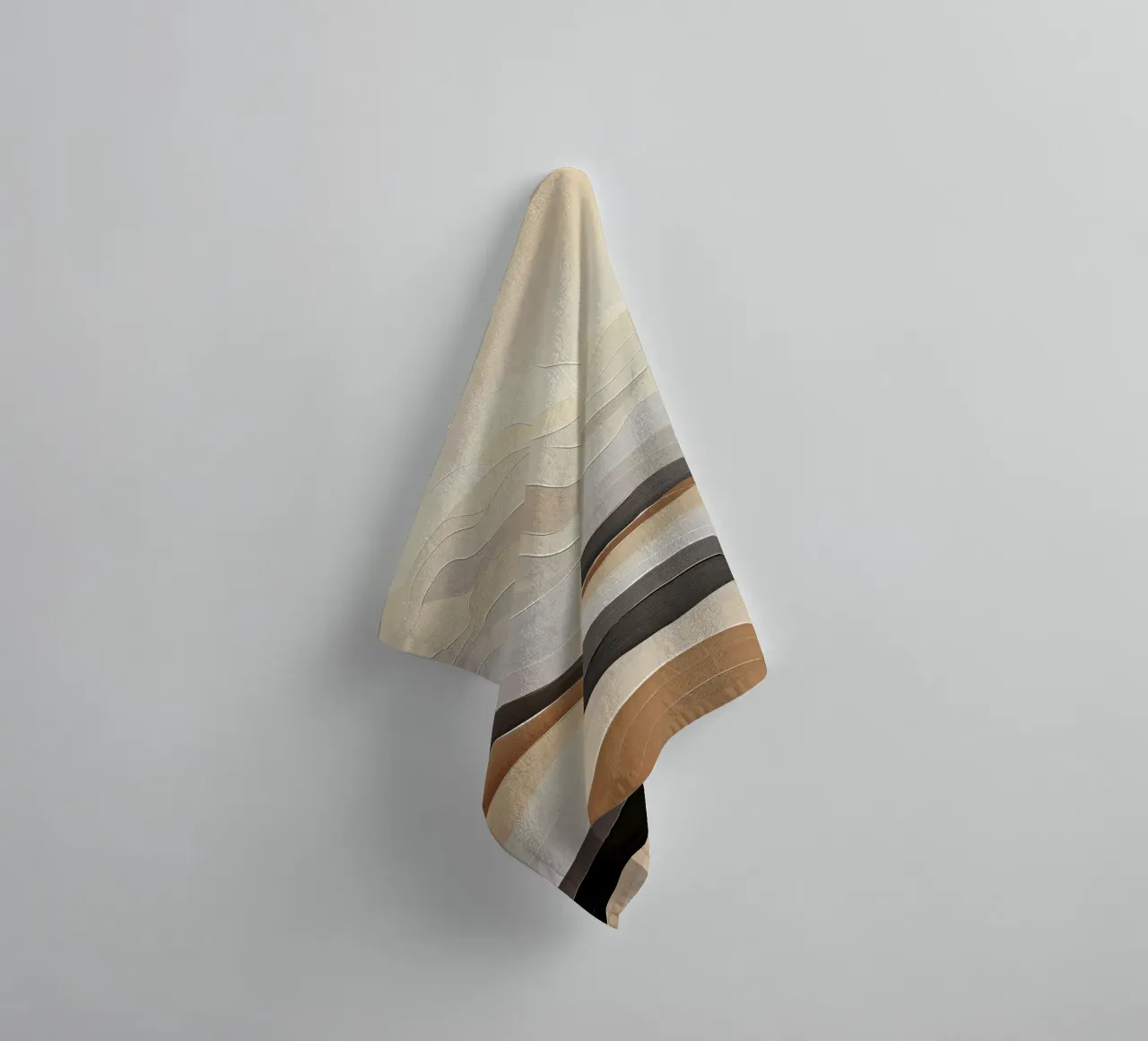 Abstract mountains in sand colours towel by Imagine