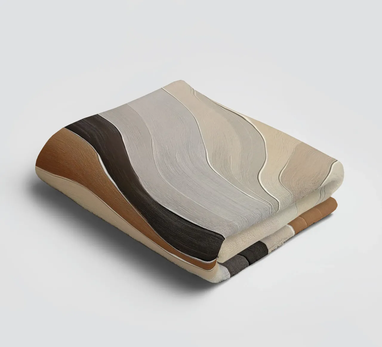Abstract mountains in sand colours towel by Imagine