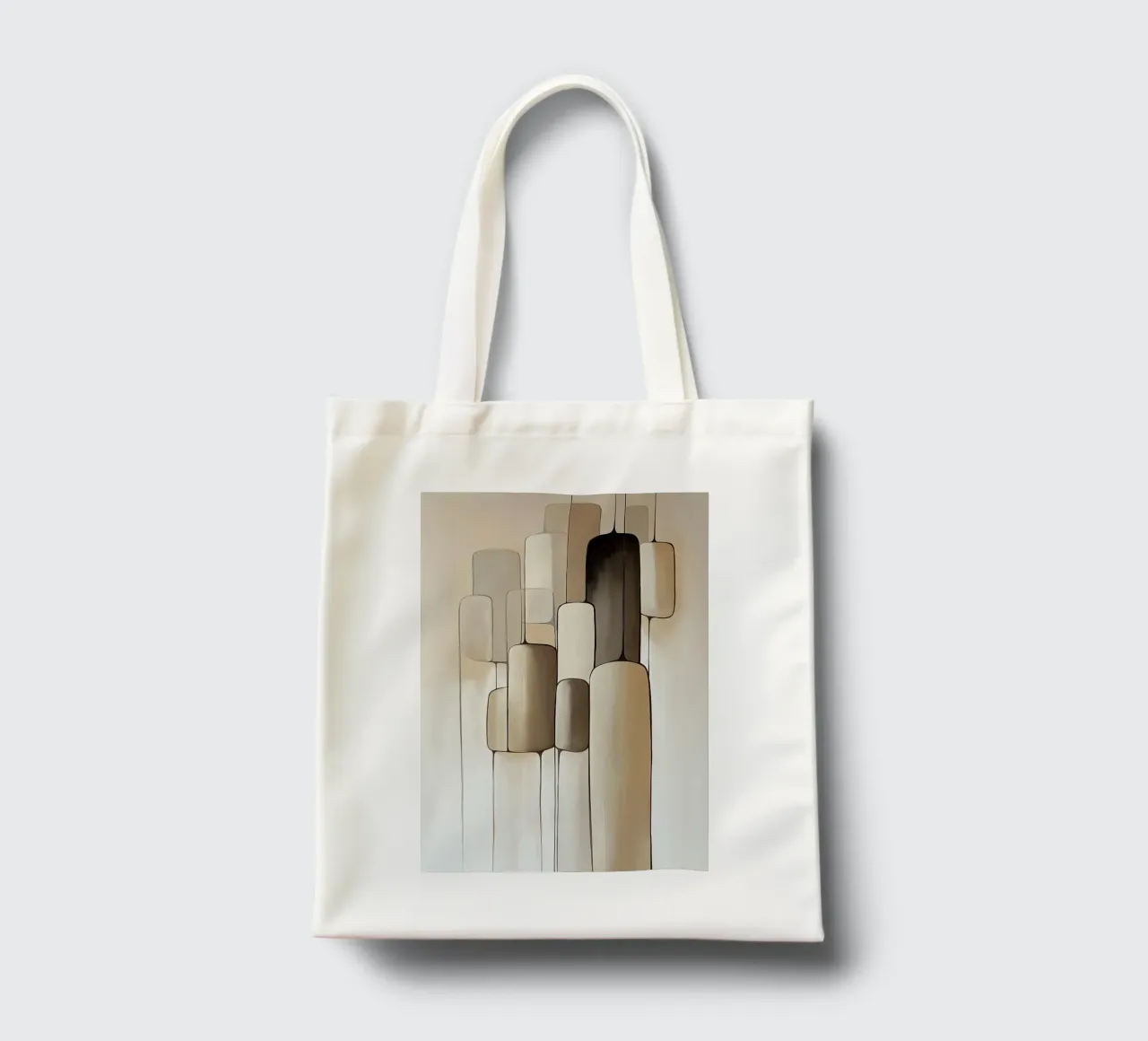 Forme astratte nei colori del marrone borsa in juta da Imagine