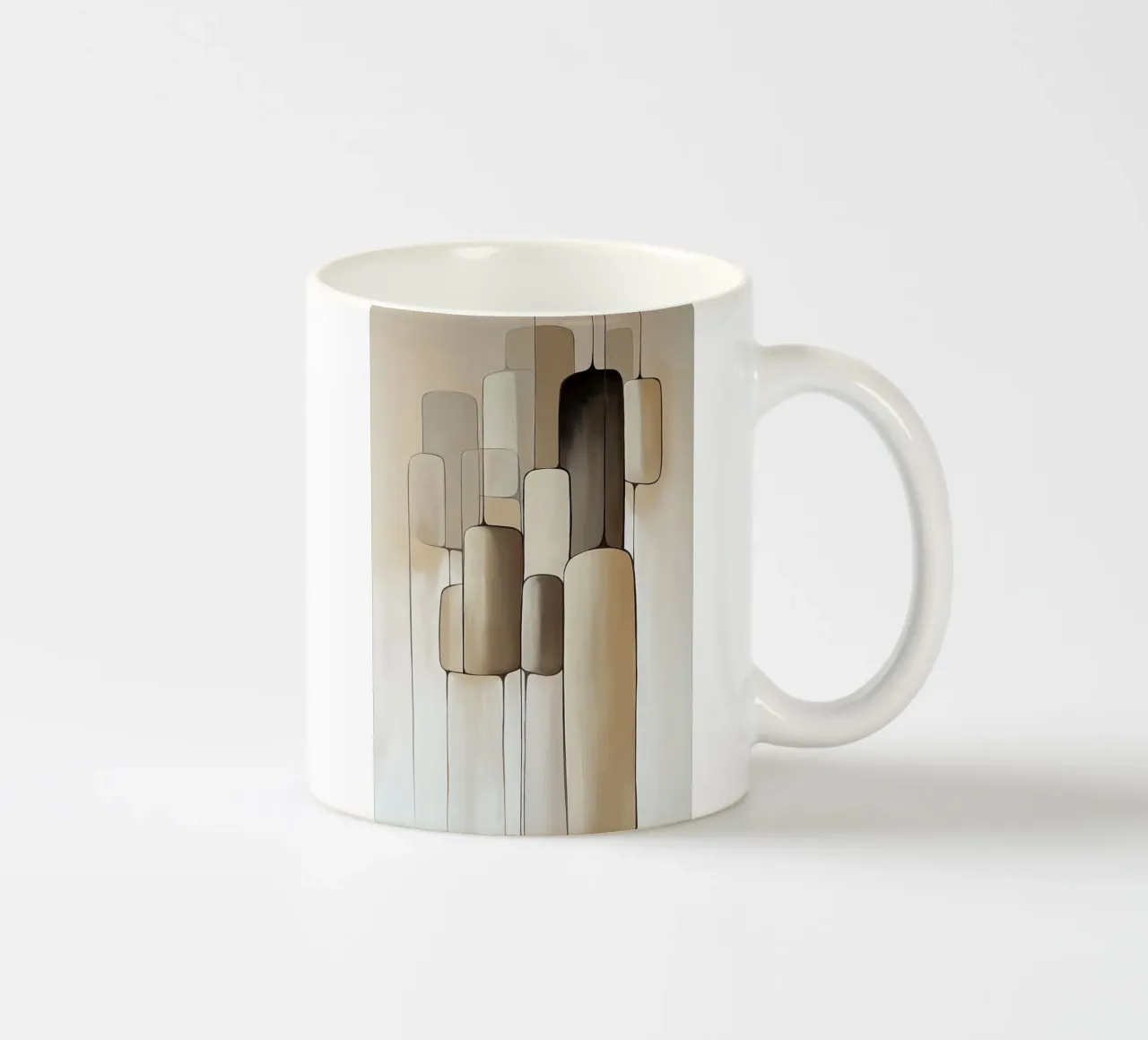 Forme astratte nei colori del marrone tazza in ceramica da Imagine