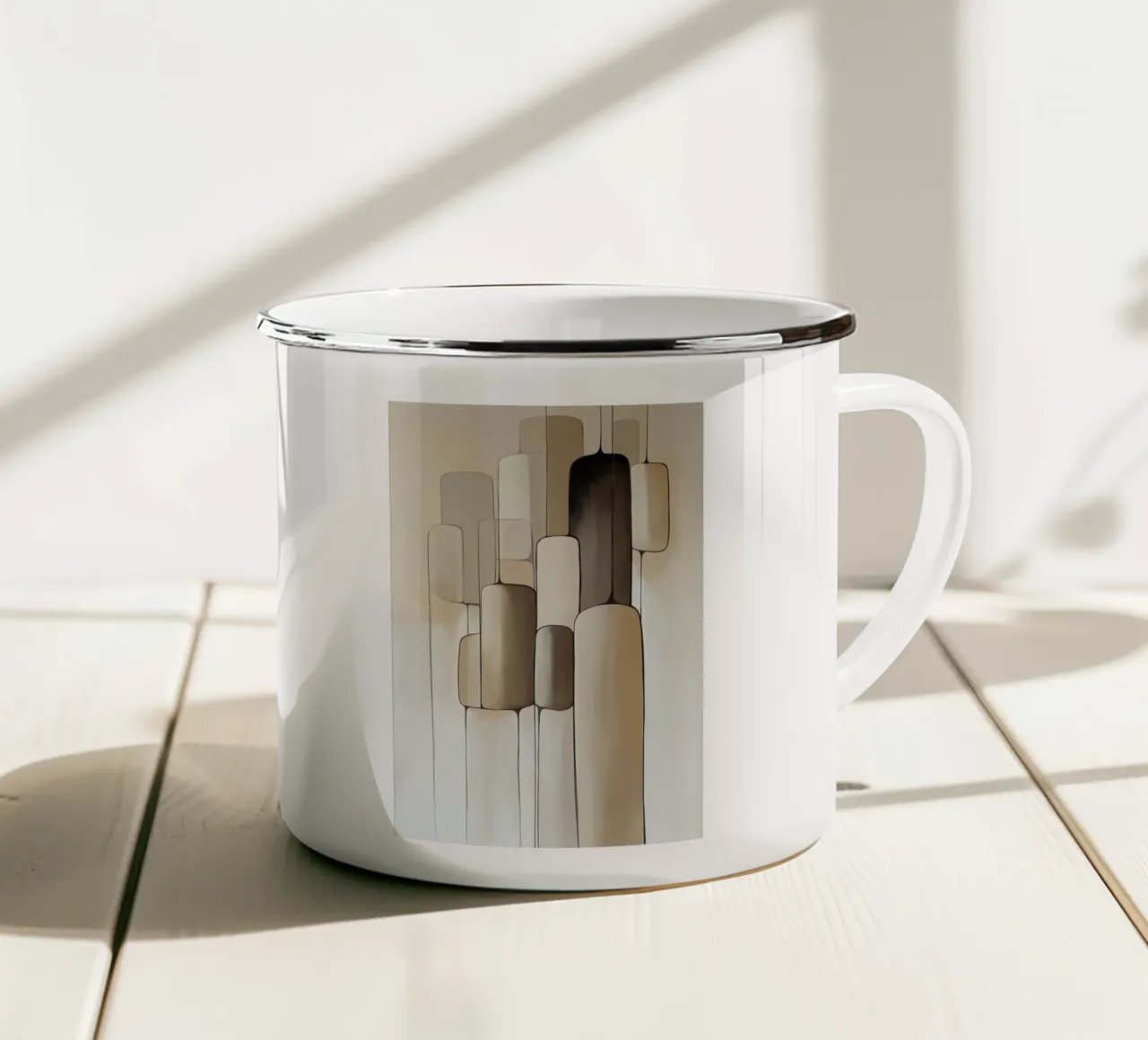 Forme astratte nei colori del marrone tazza in smalto da Imagine