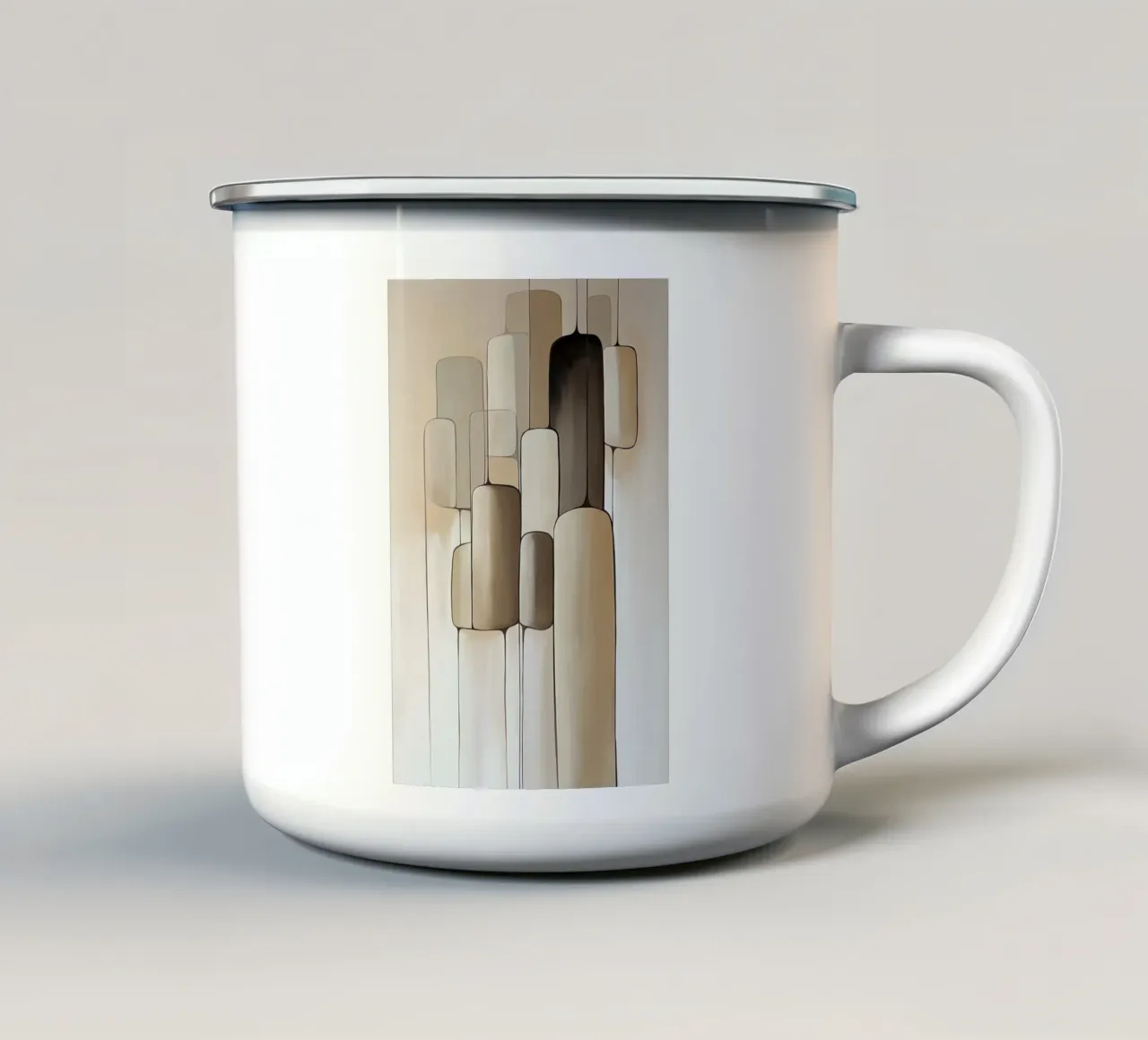 Forme astratte nei colori del marrone tazza in smalto da Imagine
