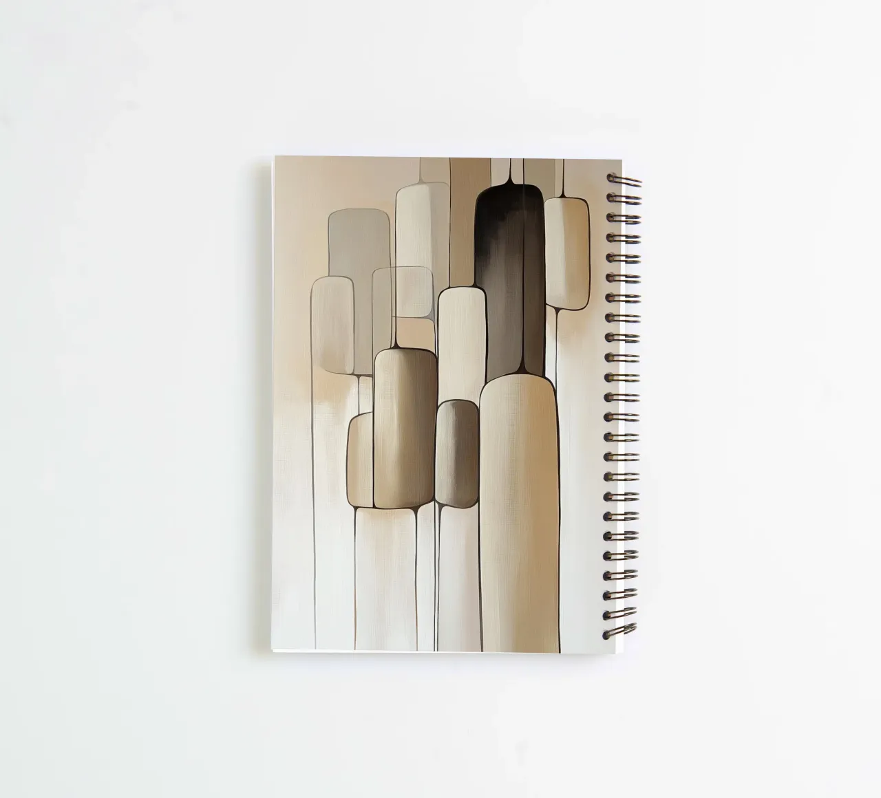 Abstract shapes in brown colours spiral notebook by Imagine