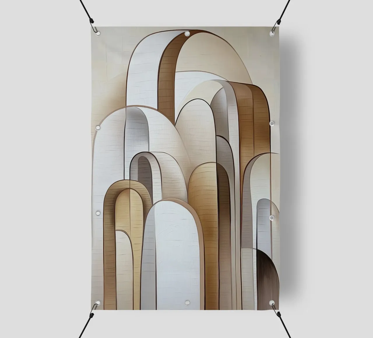 Forme astratte nei colori del marrone telo in pvc da Imagine