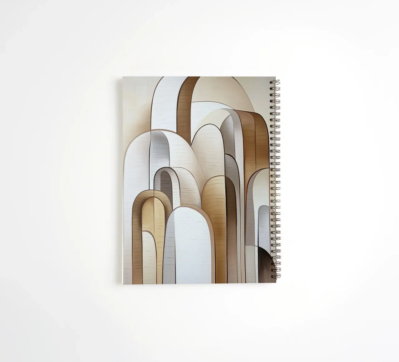 Abstract shapes in brown colours spiral notebook by Imagine