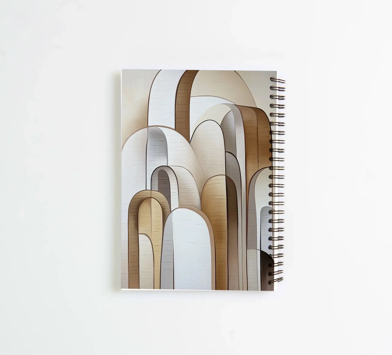 Abstract shapes in brown colours spiral notebook by Imagine