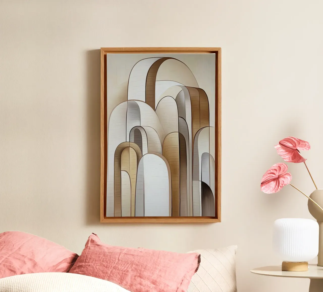 Abstract shapes in brown colours canvas by Imagine