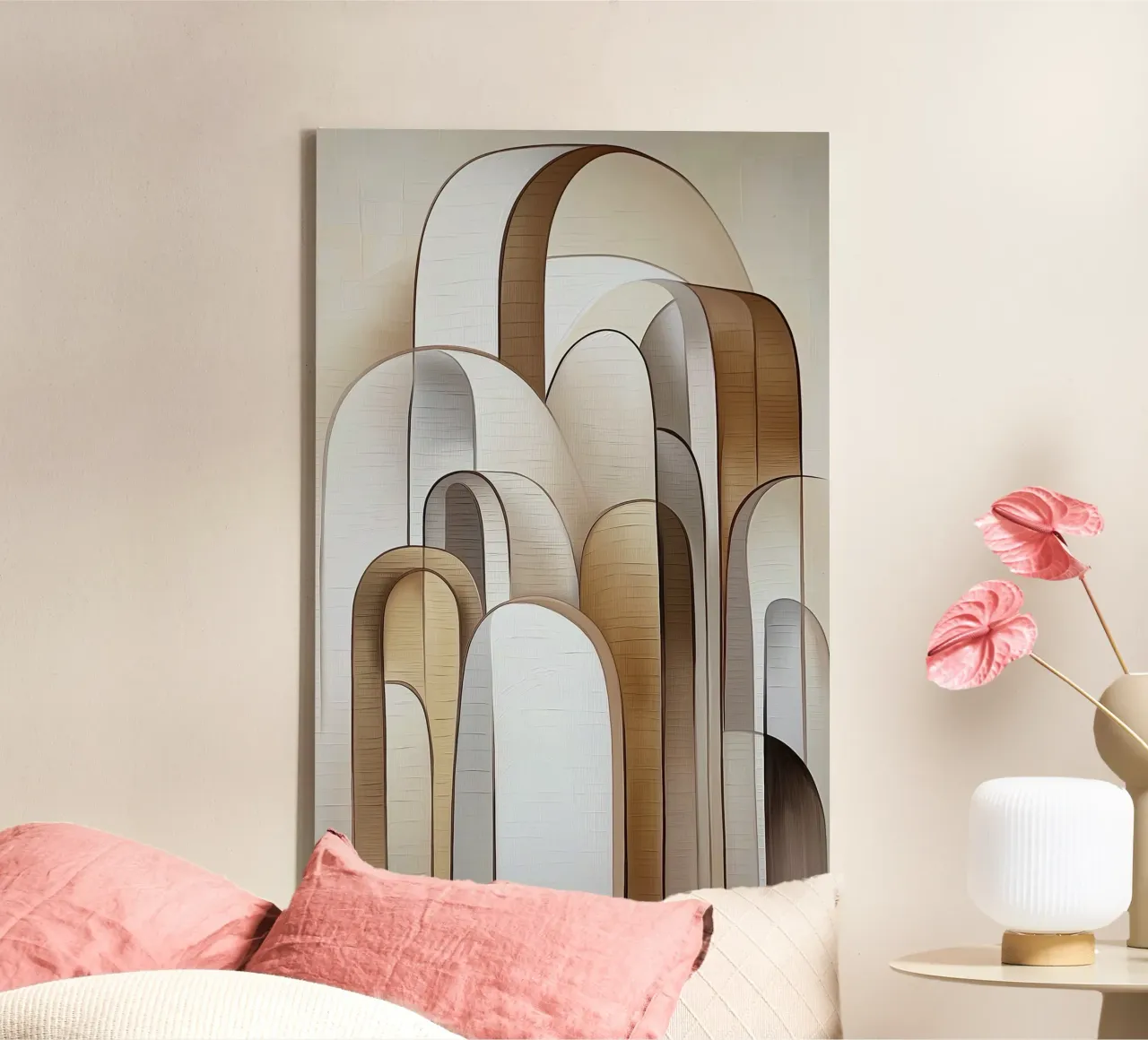 Abstract shapes in brown colours canvas by Imagine
