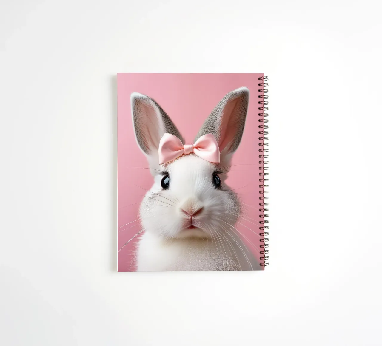 Bezaubernder Hase mit rosa Schleife | Skurrile Tier-Wandkunst Ringbuch von FlexiDesignsByK