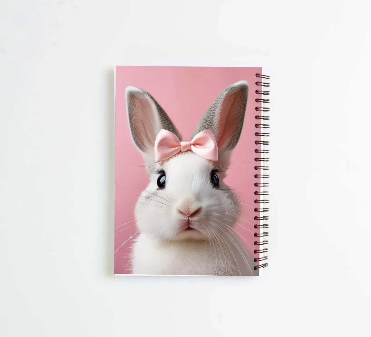 Bezaubernder Hase mit rosa Schleife | Skurrile Tier-Wandkunst Ringbuch von FlexiDesignsByK