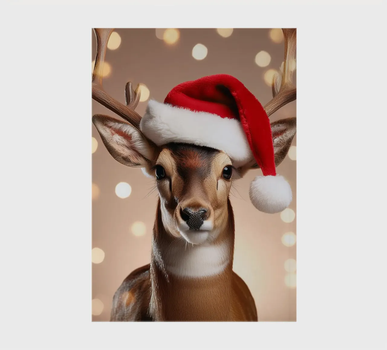 Feestelijk Rendier met Kerstmuts | Charmant Kerstmuurkunstwerk notitieboek van FlexiDesignsByK