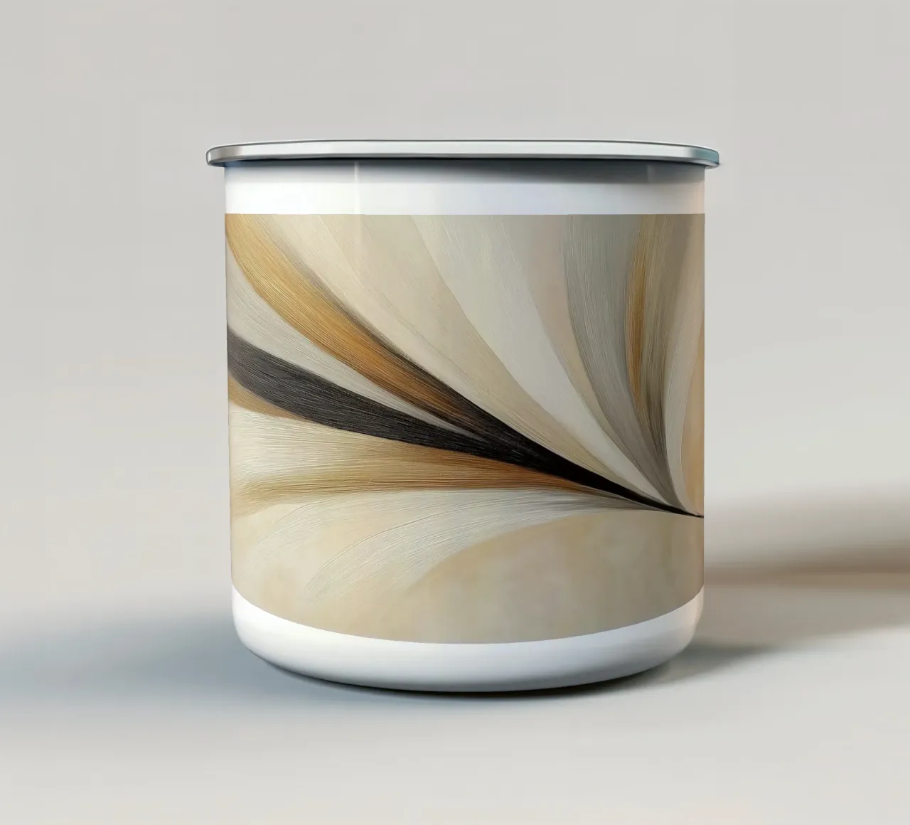 Forma organica nei colori del marrone tazza in smalto da Imagine
