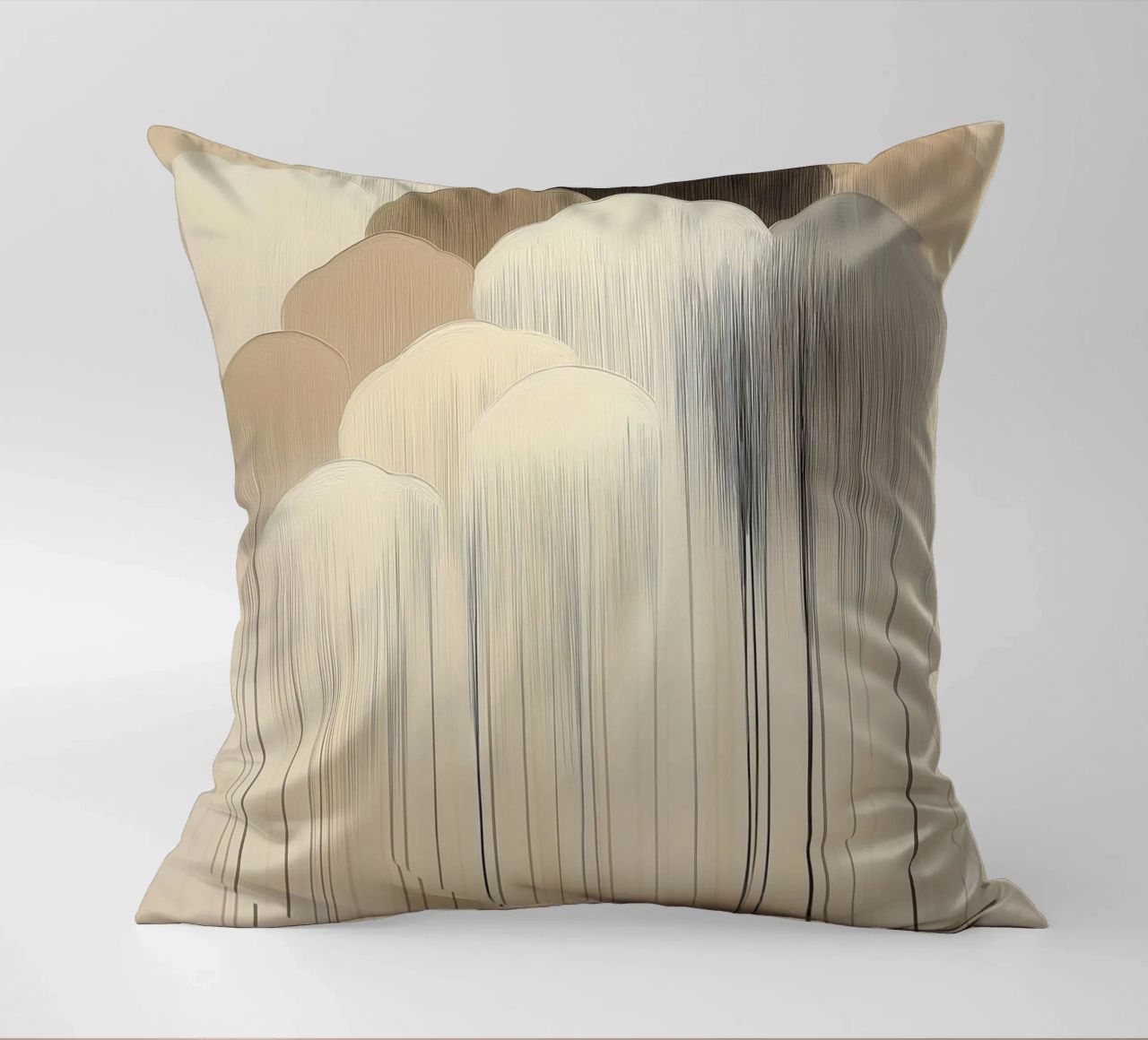 Abstract clouds in brown colours decorative cushion by Imagine
