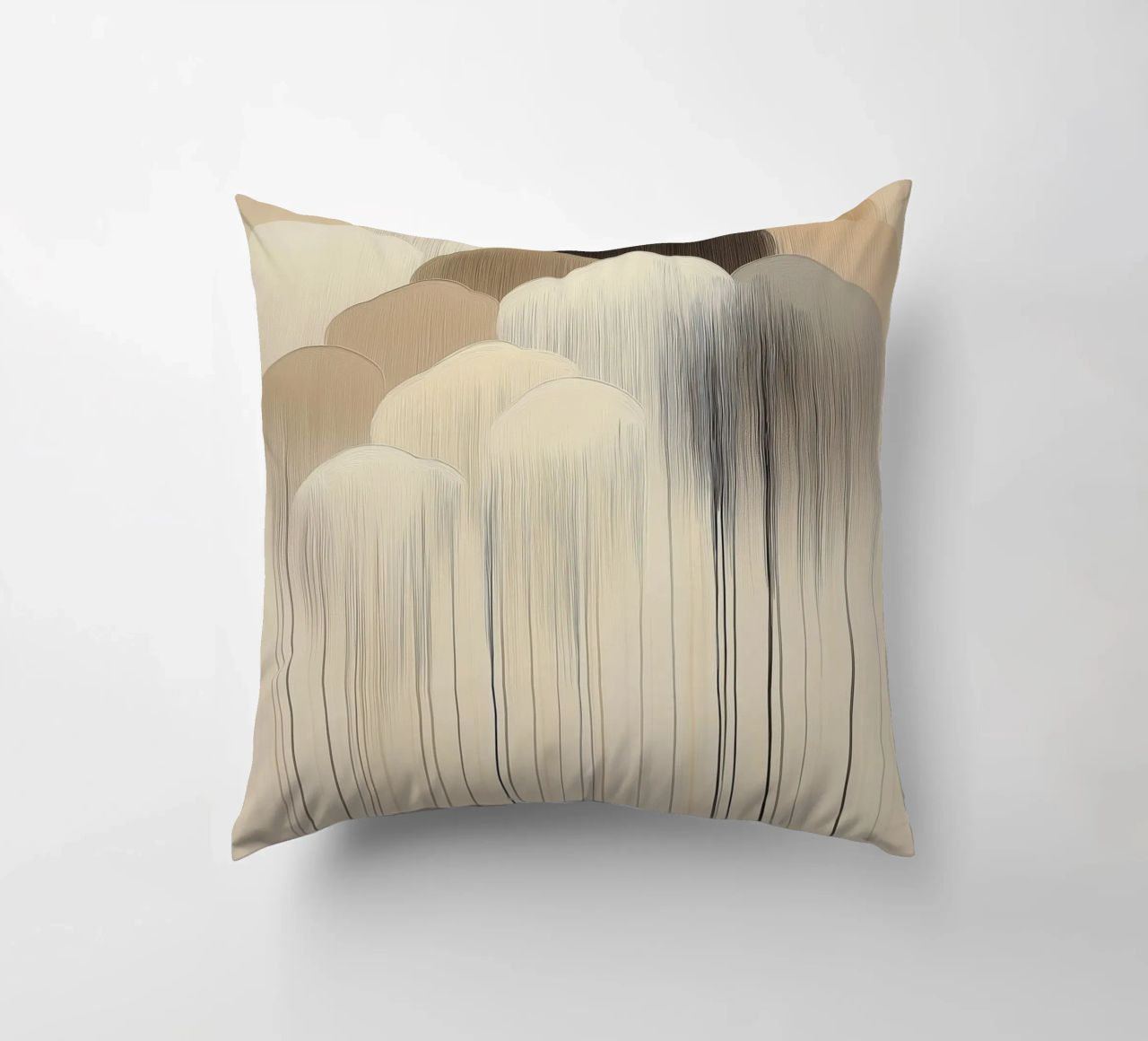Abstract clouds in brown colours decorative cushion by Imagine