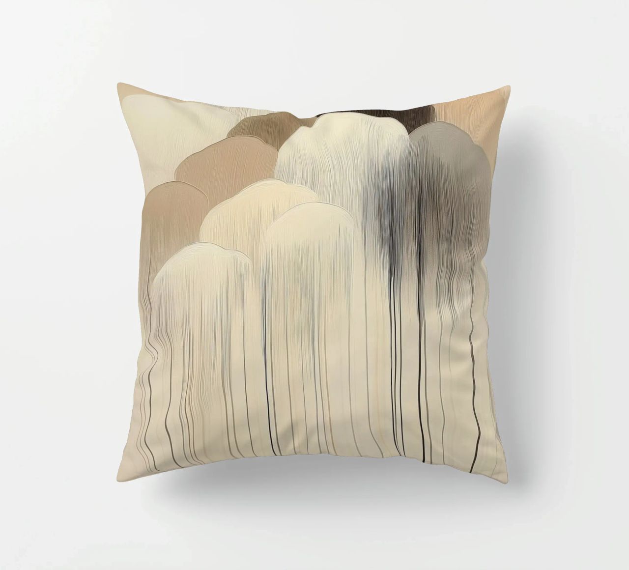 Abstract clouds in brown colours decorative cushion by Imagine