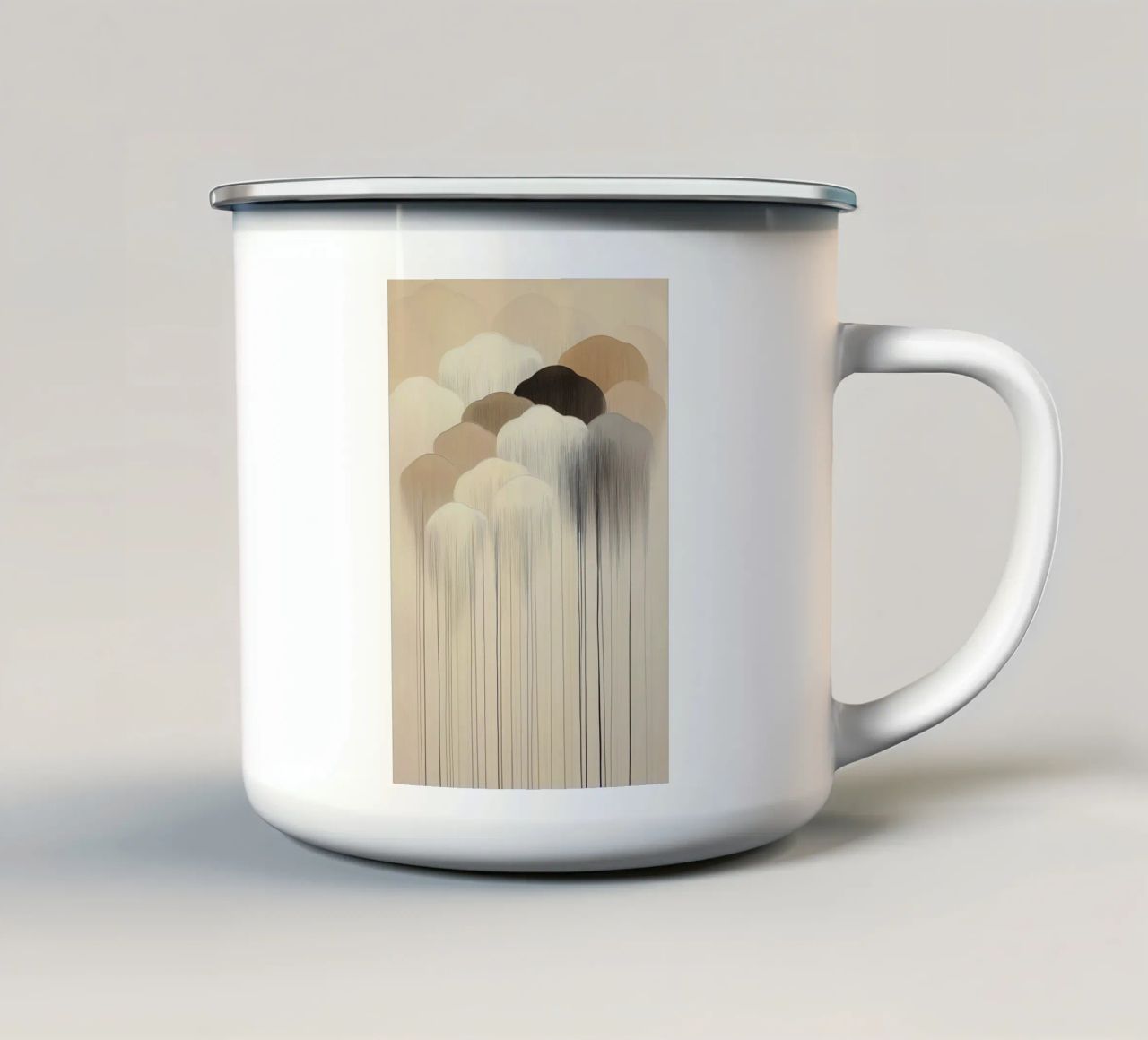 Abstract clouds in brown colours enamel mug by Imagine