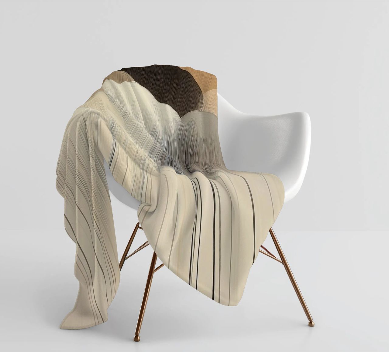 Abstract clouds in brown colours fleece blanket by Imagine