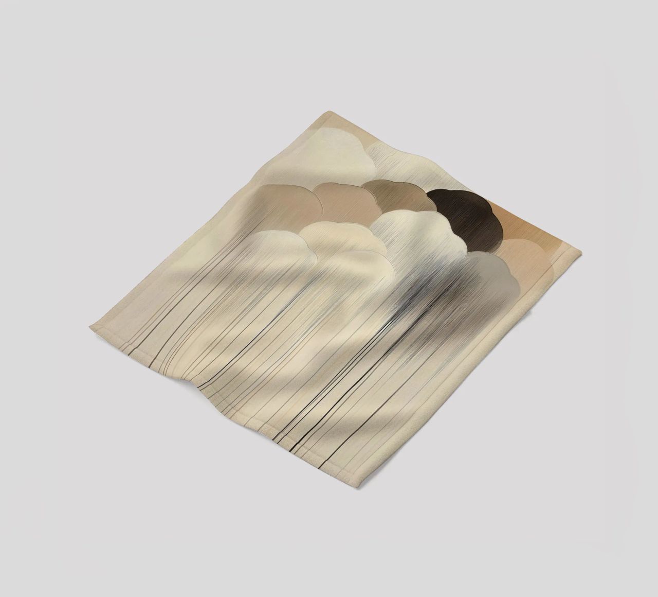 Abstract clouds in brown colours fleece blanket by Imagine