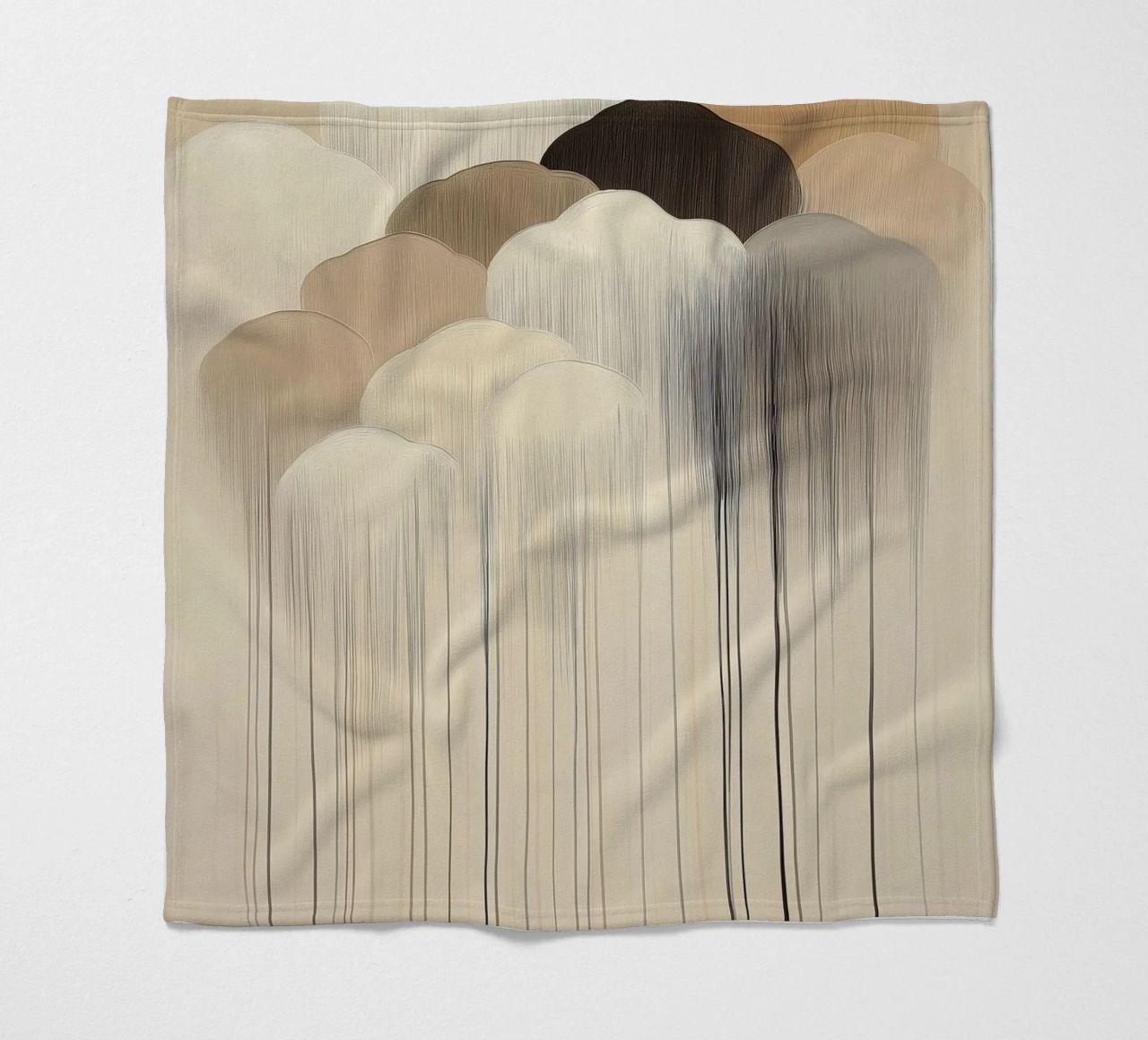 Abstract clouds in brown colours fleece blanket by Imagine