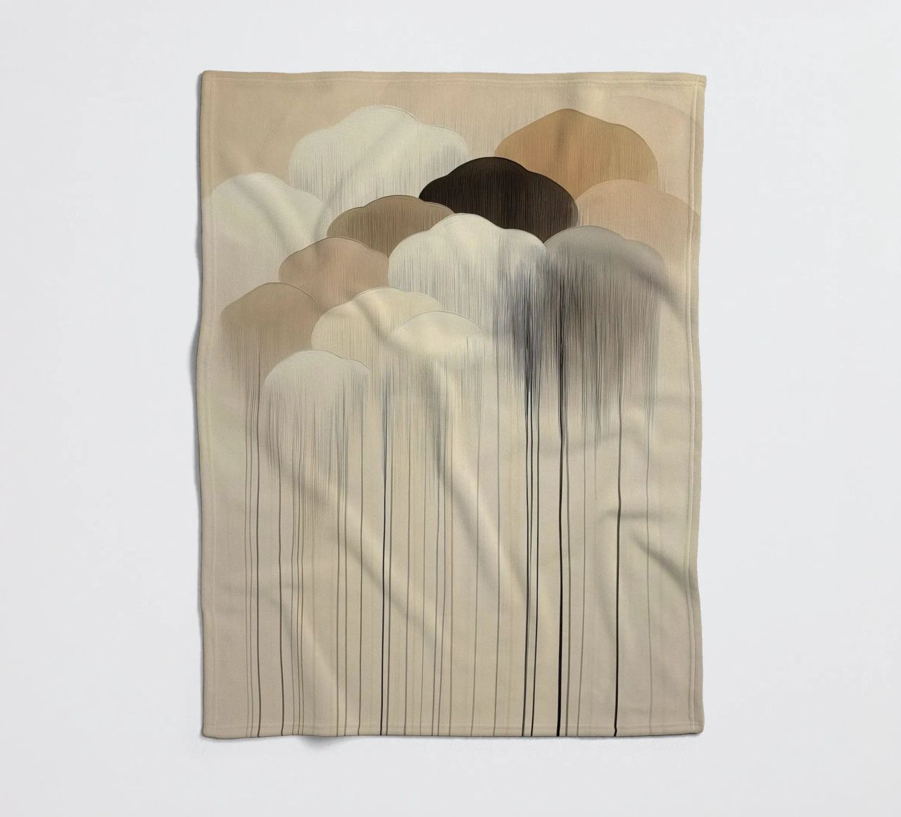 Abstract clouds in brown colours fleece blanket by Imagine