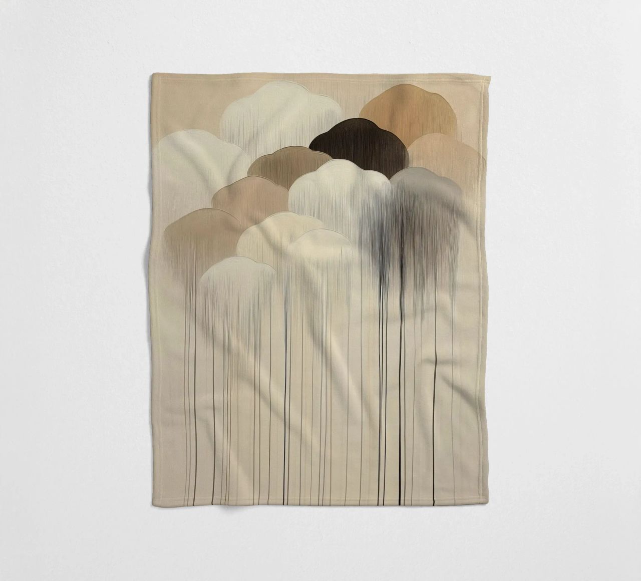 Abstract clouds in brown colours fleece blanket by Imagine