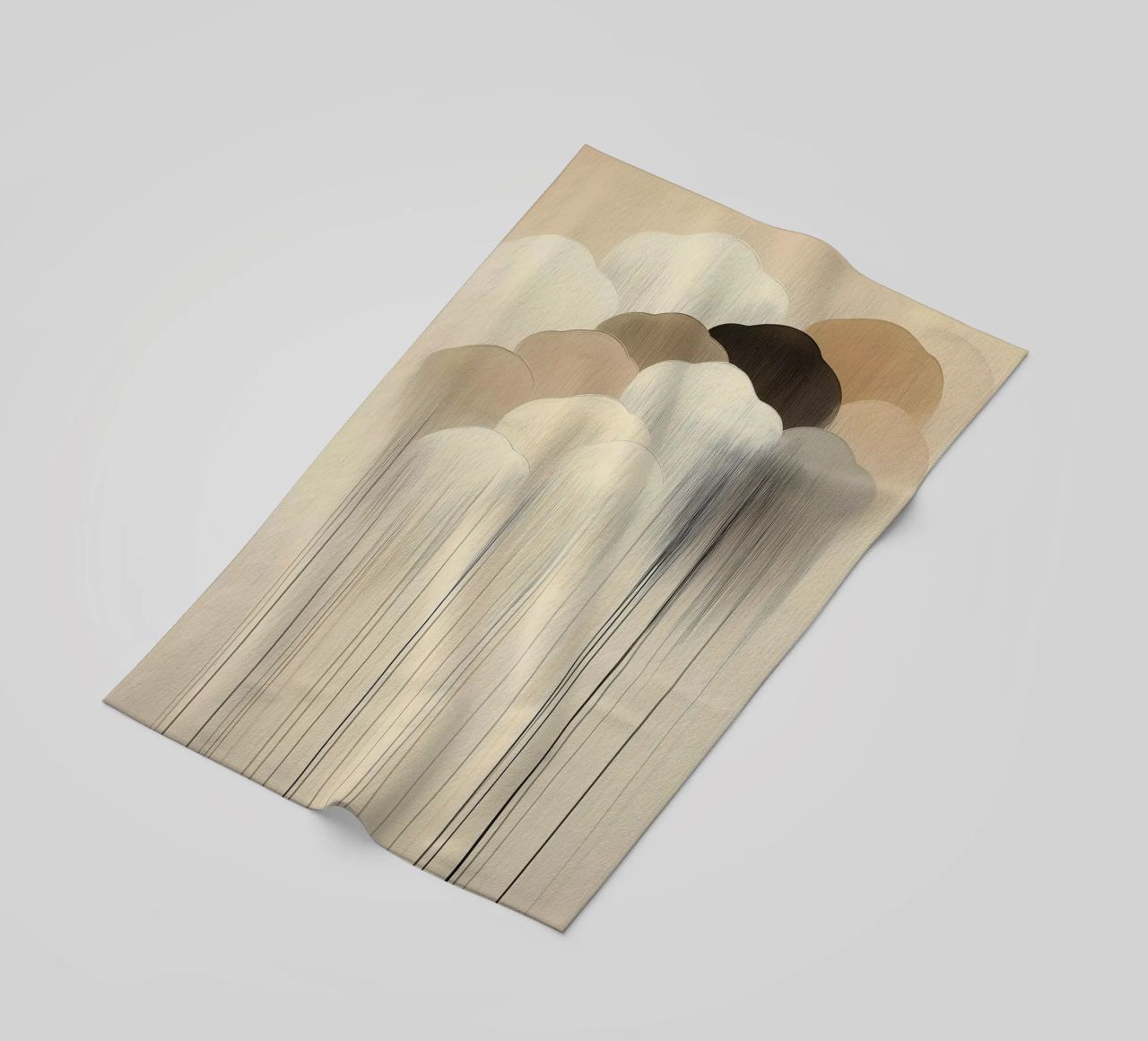Abstract clouds in brown colours beach towel by Imagine