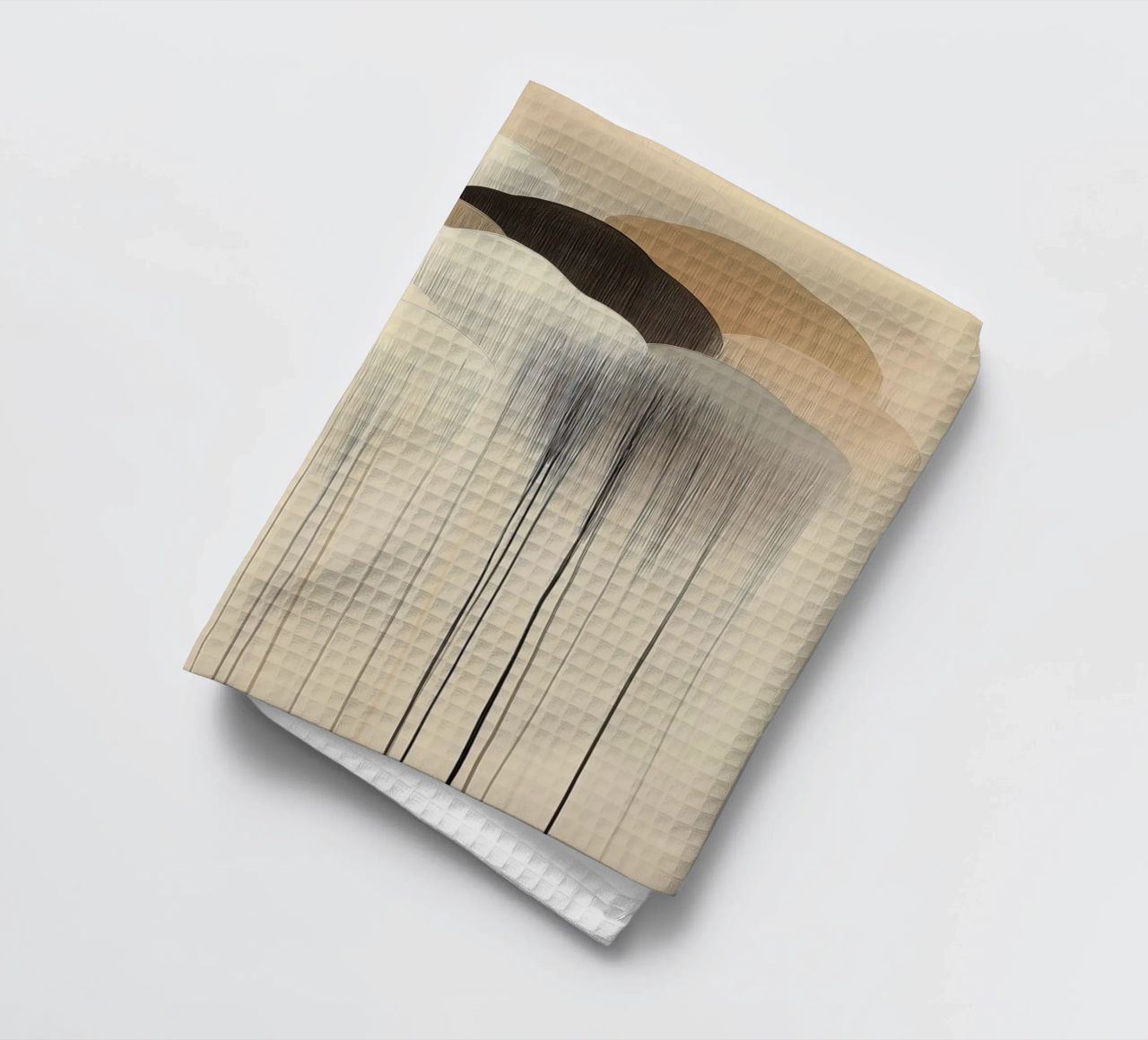 Abstract clouds in brown colours tea towel by Imagine
