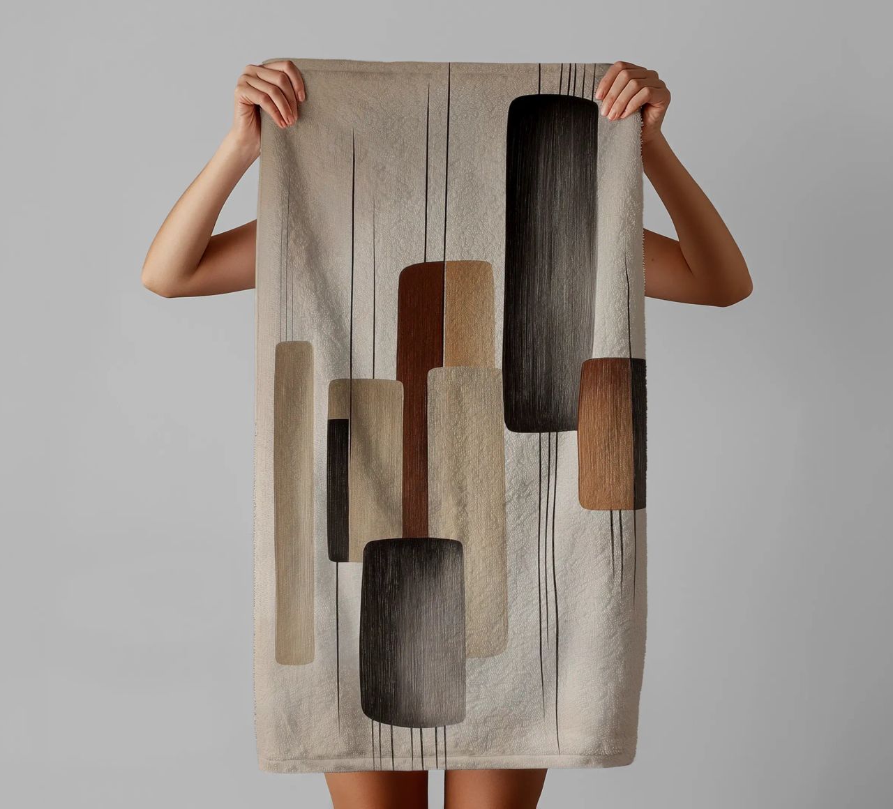 Abstract rectangular shapes towel by Imagine