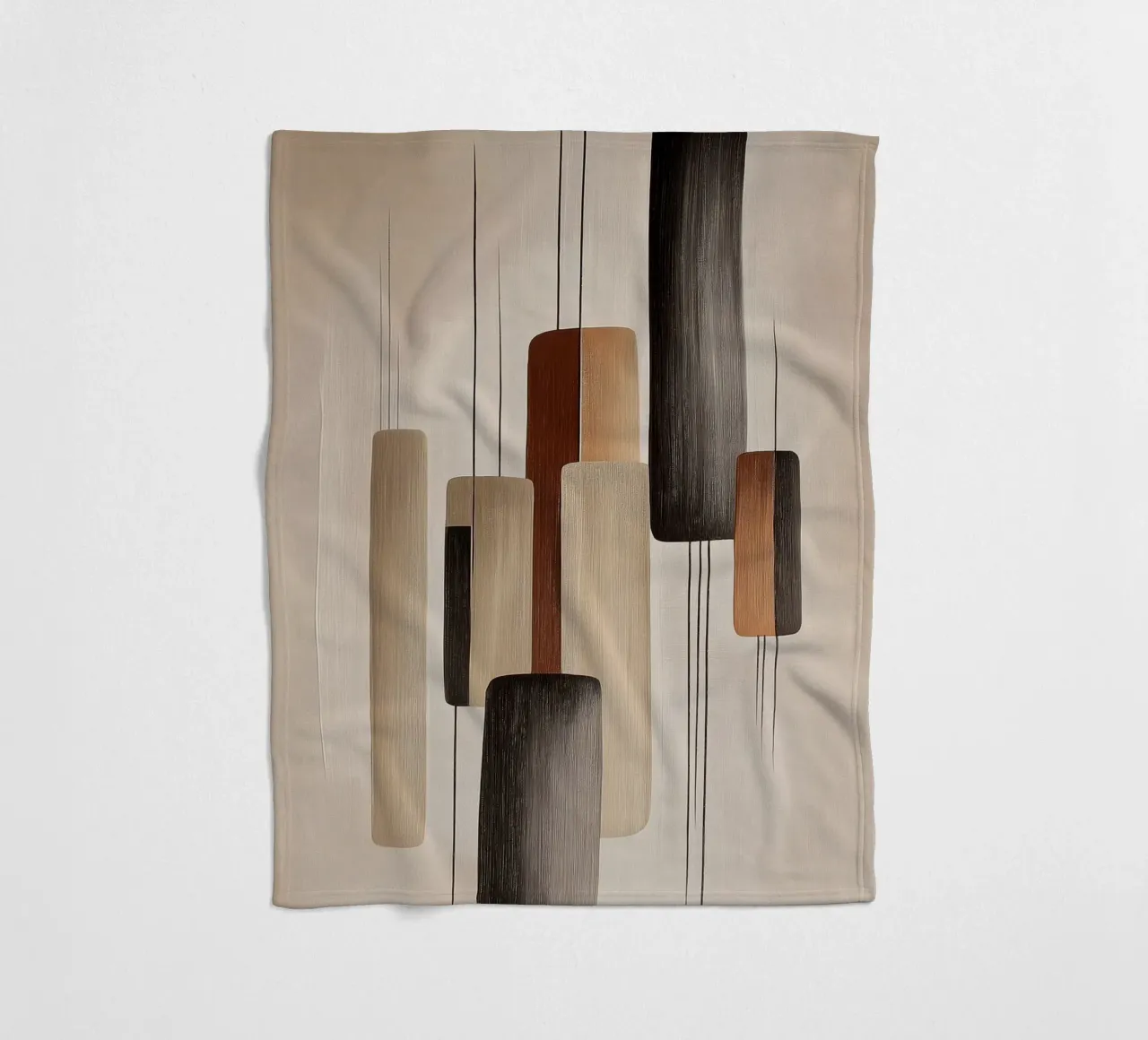 Abstract rectangular shapes fleece blanket by Imagine