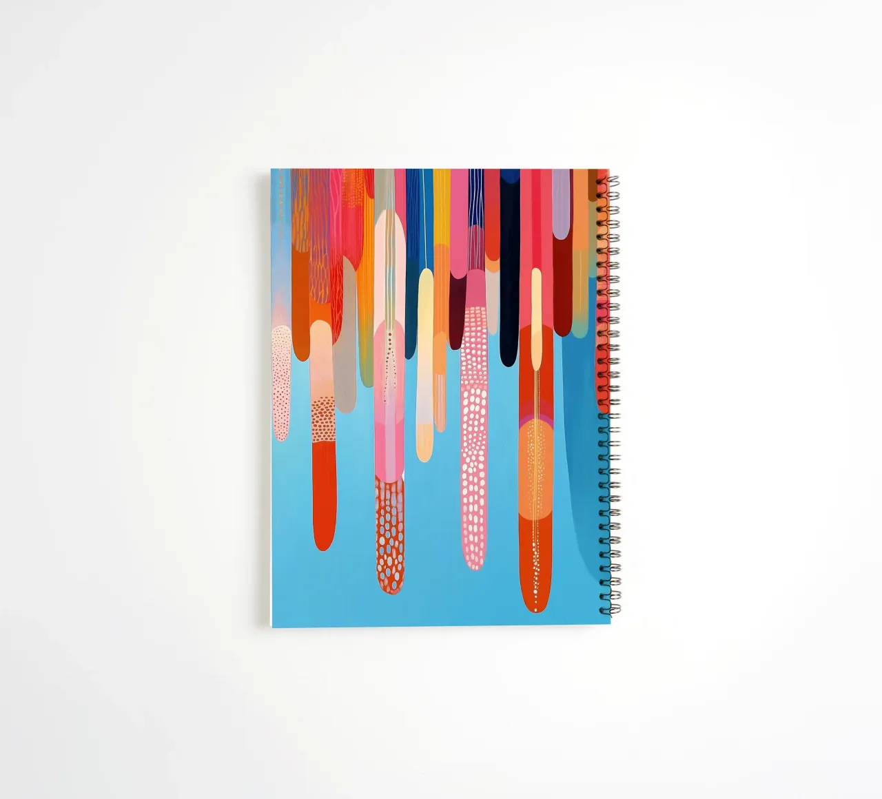 Abstract shapes in many cheerful colours spiral notebook by Imagine