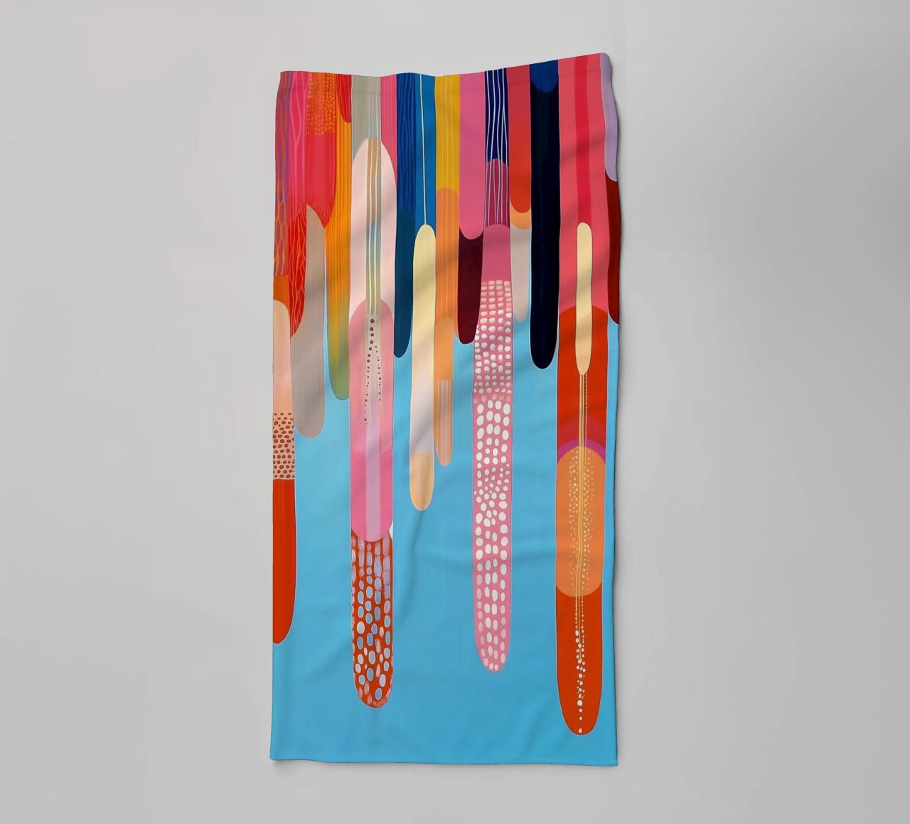 Abstract shapes in many cheerful colours towel by Imagine