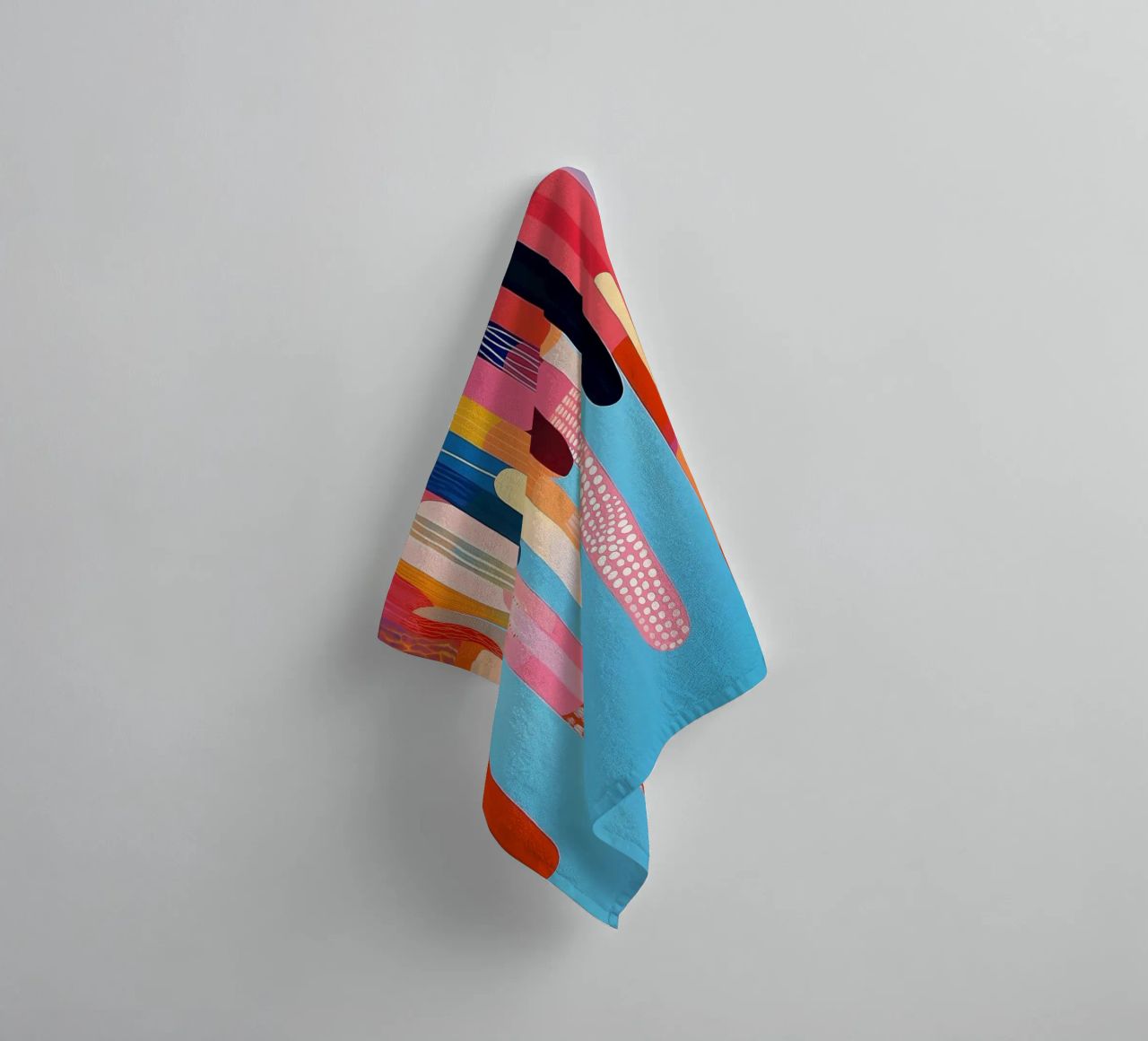 Abstract shapes in many cheerful colours towel by Imagine