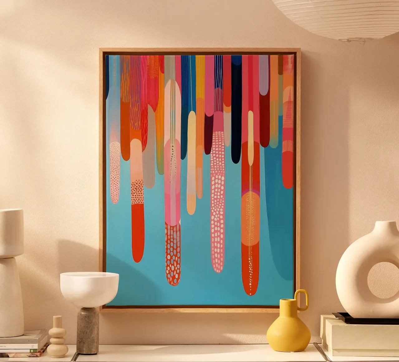 Abstract shapes in many cheerful colours canvas by Imagine