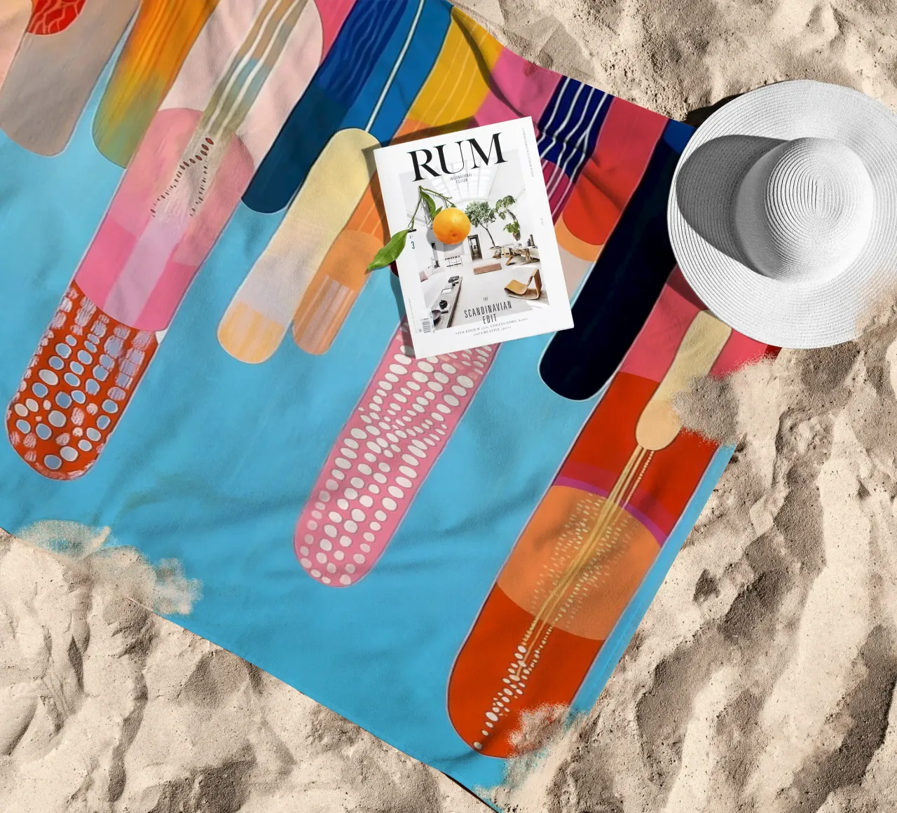 Forme astratte in tanti colori allegri telo mare da Imagine