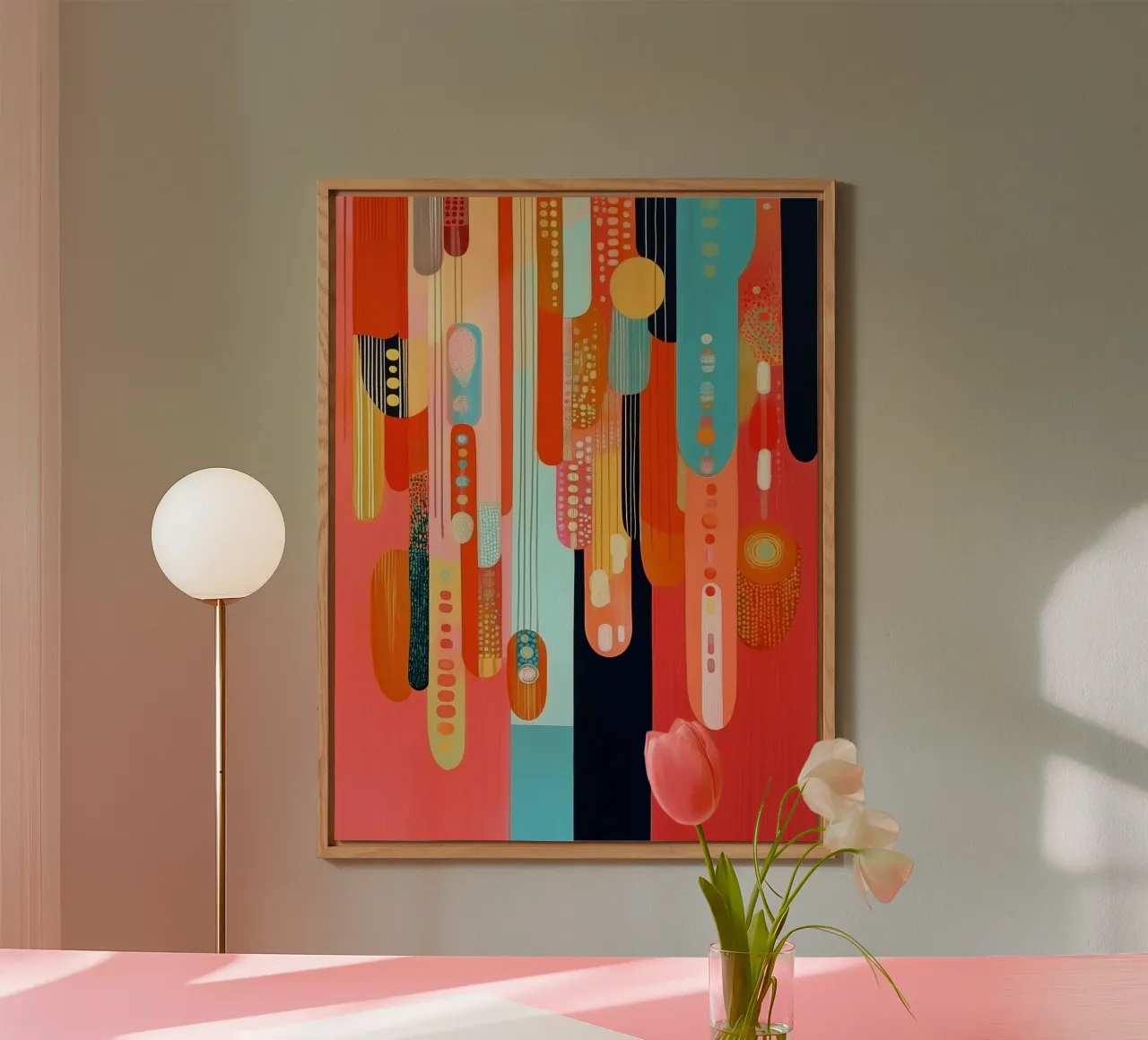 Forme astratte in colori allegri alluminio dibond da Imagine