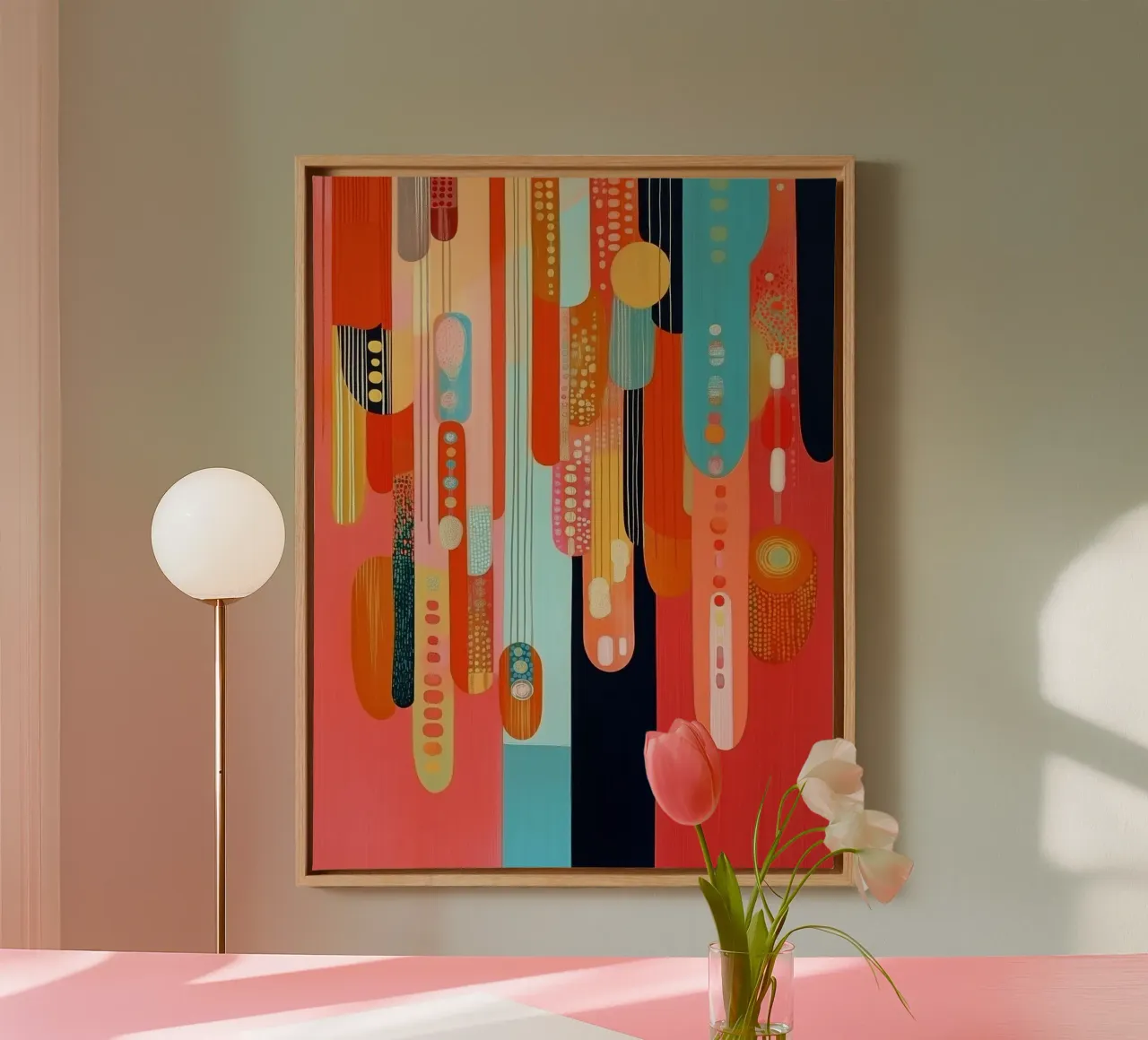 Forme astratte in colori allegri tela da Imagine