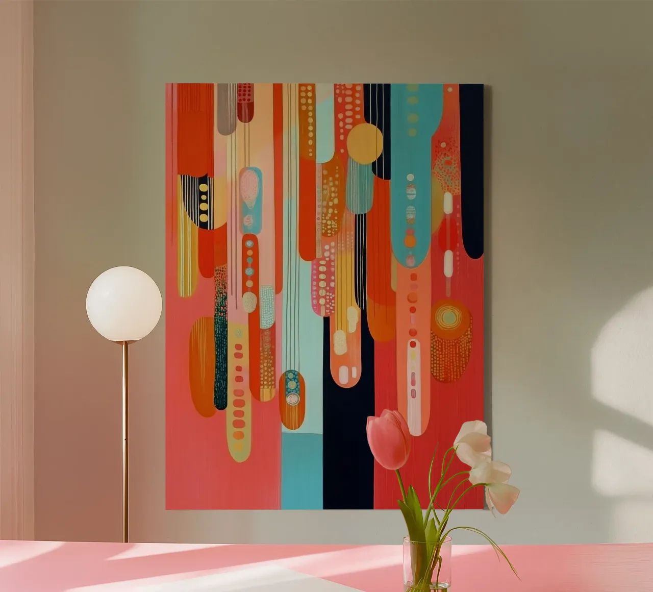 Forme astratte in colori allegri tela da Imagine