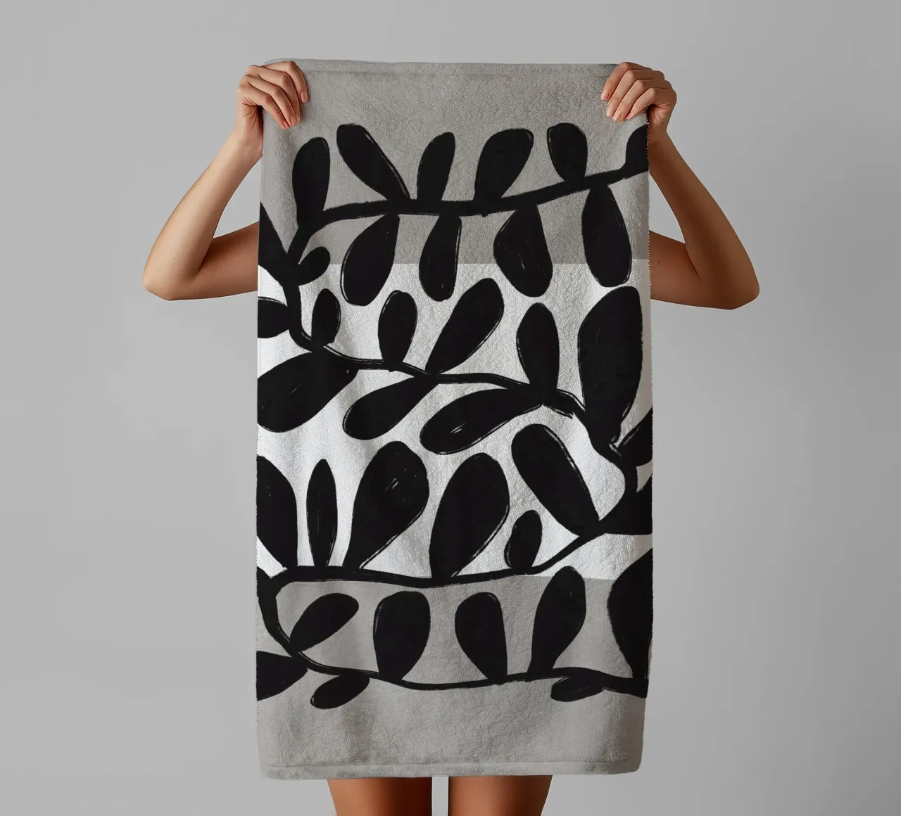 Black Botanic No 1 asciugamano da bagno da treechild