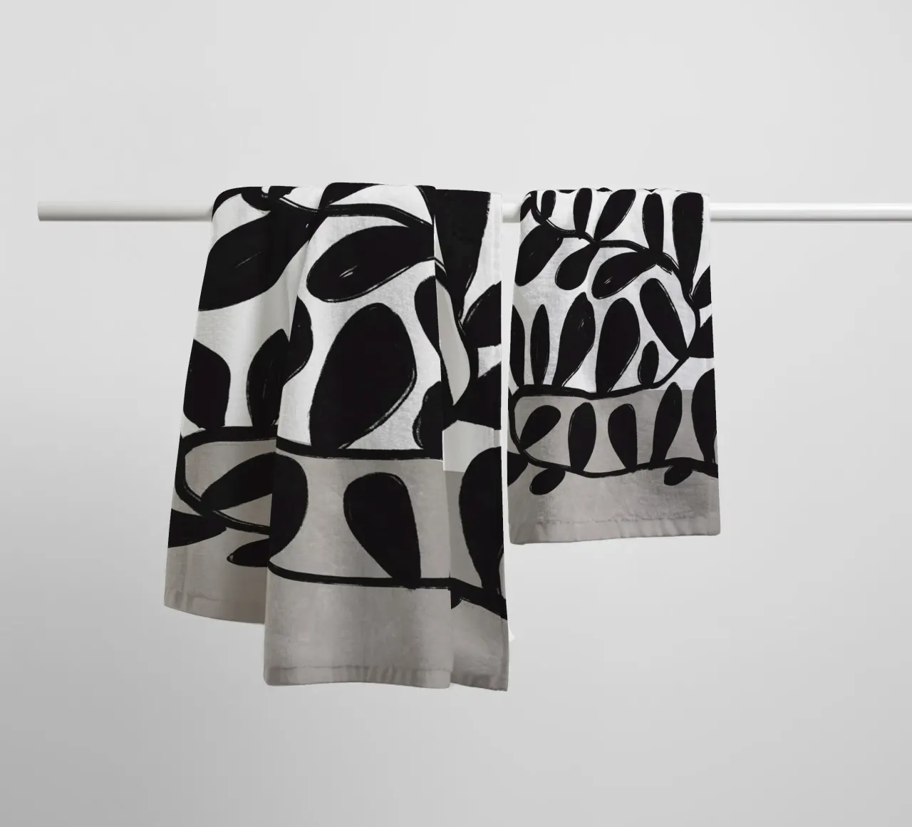 Black Botanic No 1 asciugamano da bagno da treechild