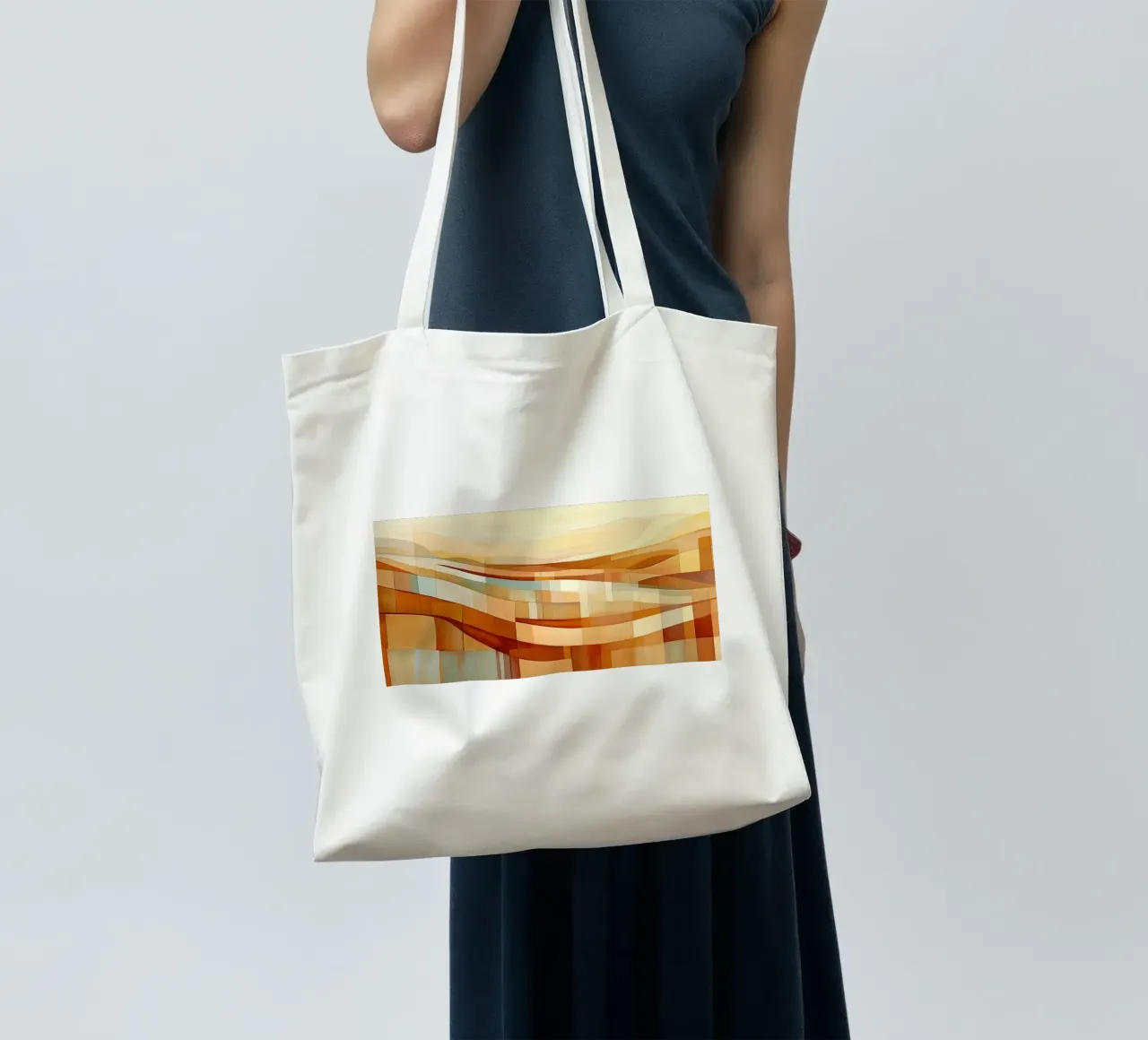 Paesaggio astratto con colori autunnali borsa in juta da Imagine