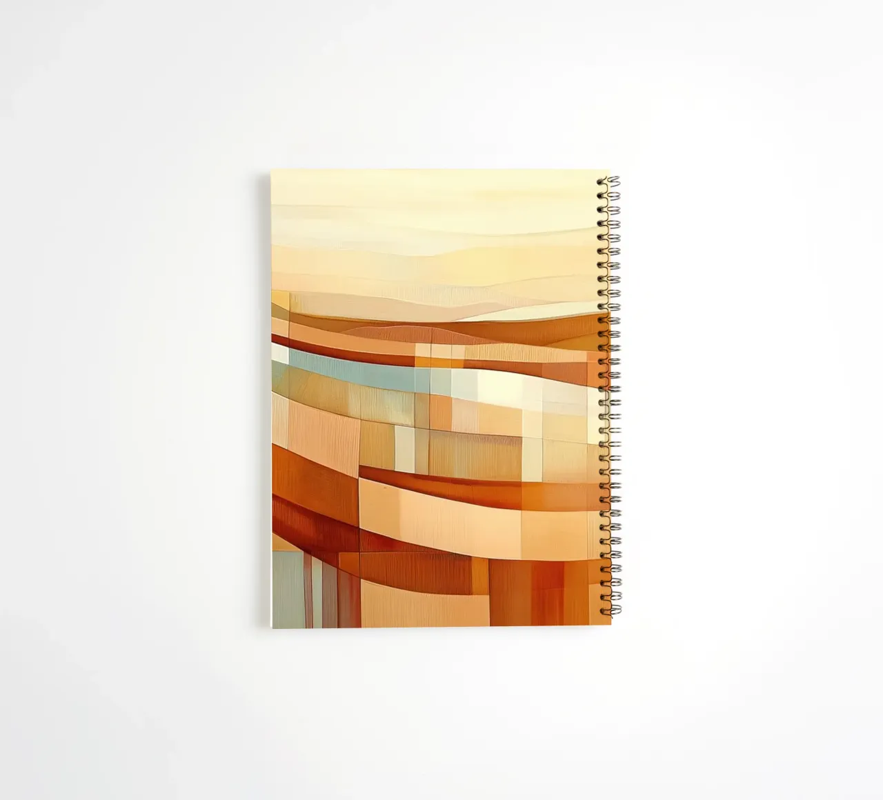 Abstract landscape in autumn colours spiral notebook by Imagine