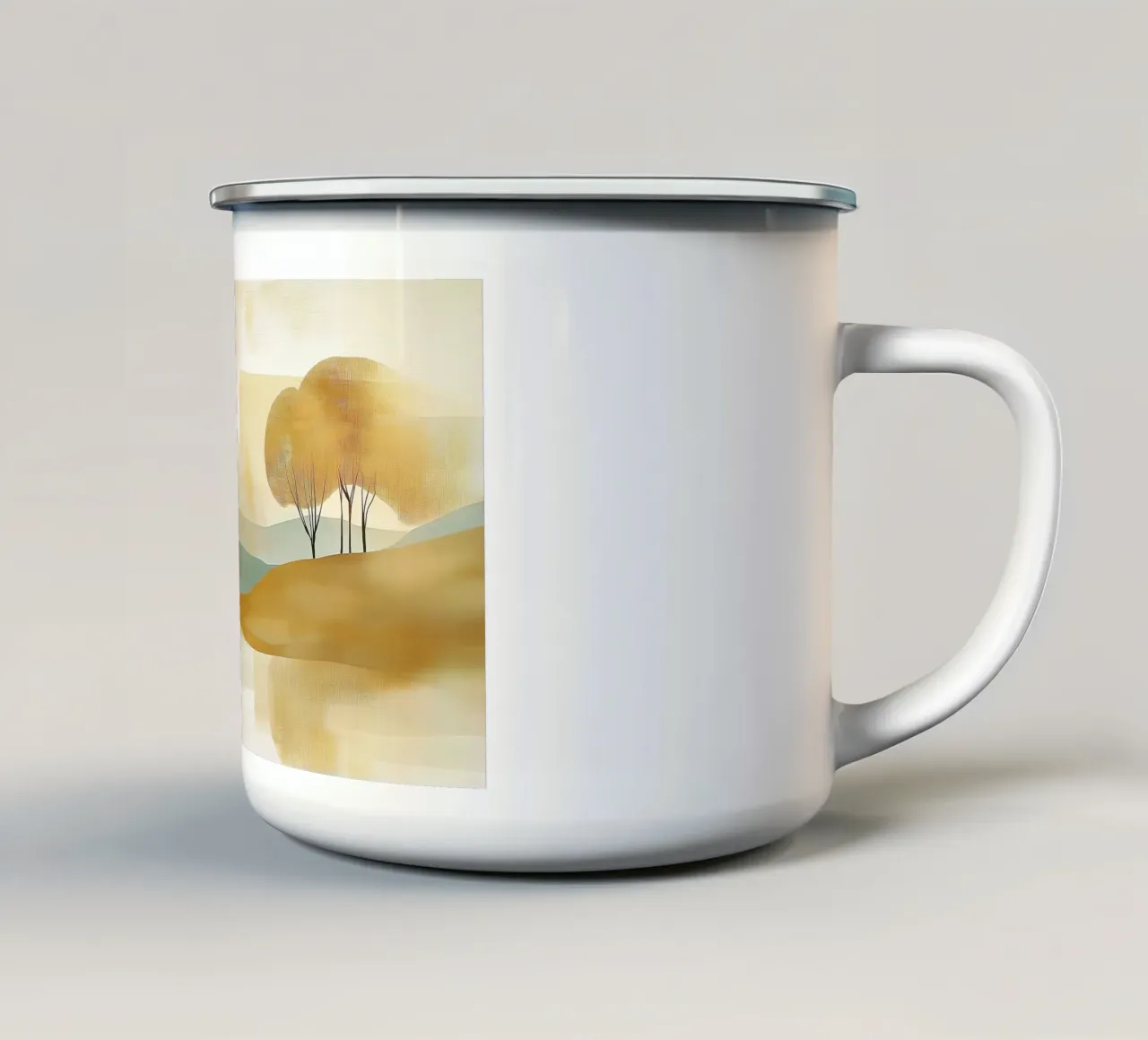 Paesaggio astratto dai colori caldi tazza in smalto da Imagine